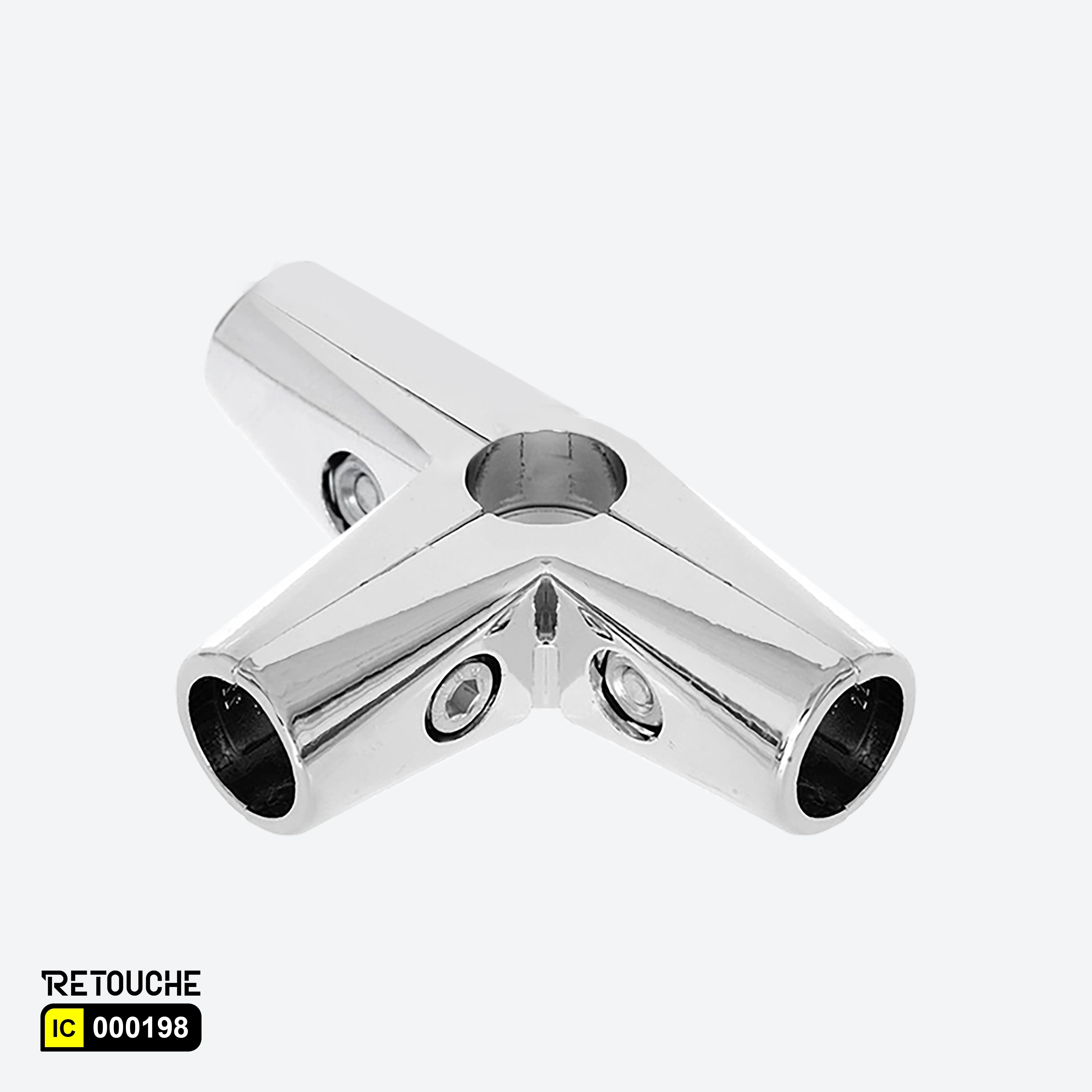Tube Connector, Fit for 25mm Round tube ,Metal, Chrome