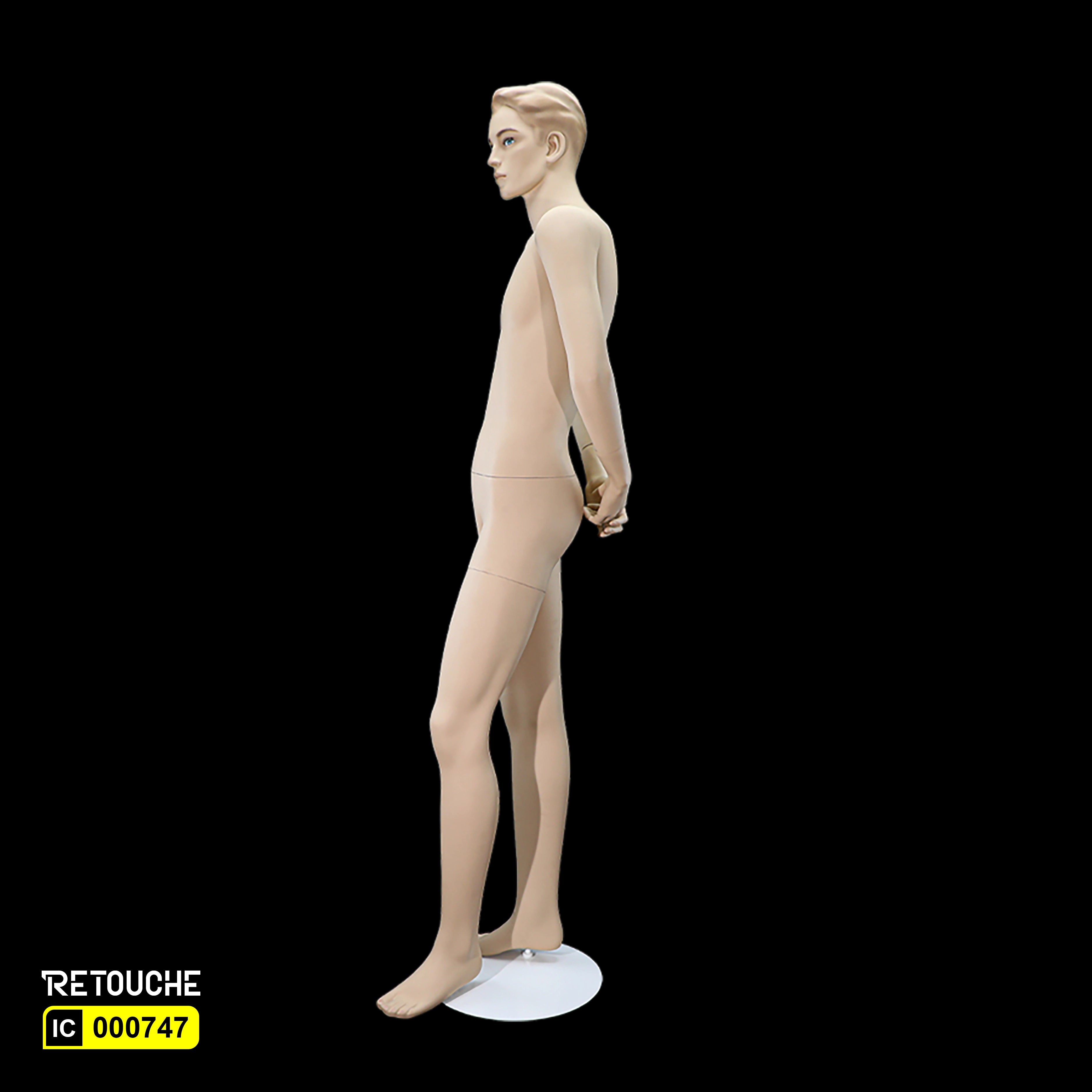Male Mannequin, Full Body, Metal Base, Skin color
