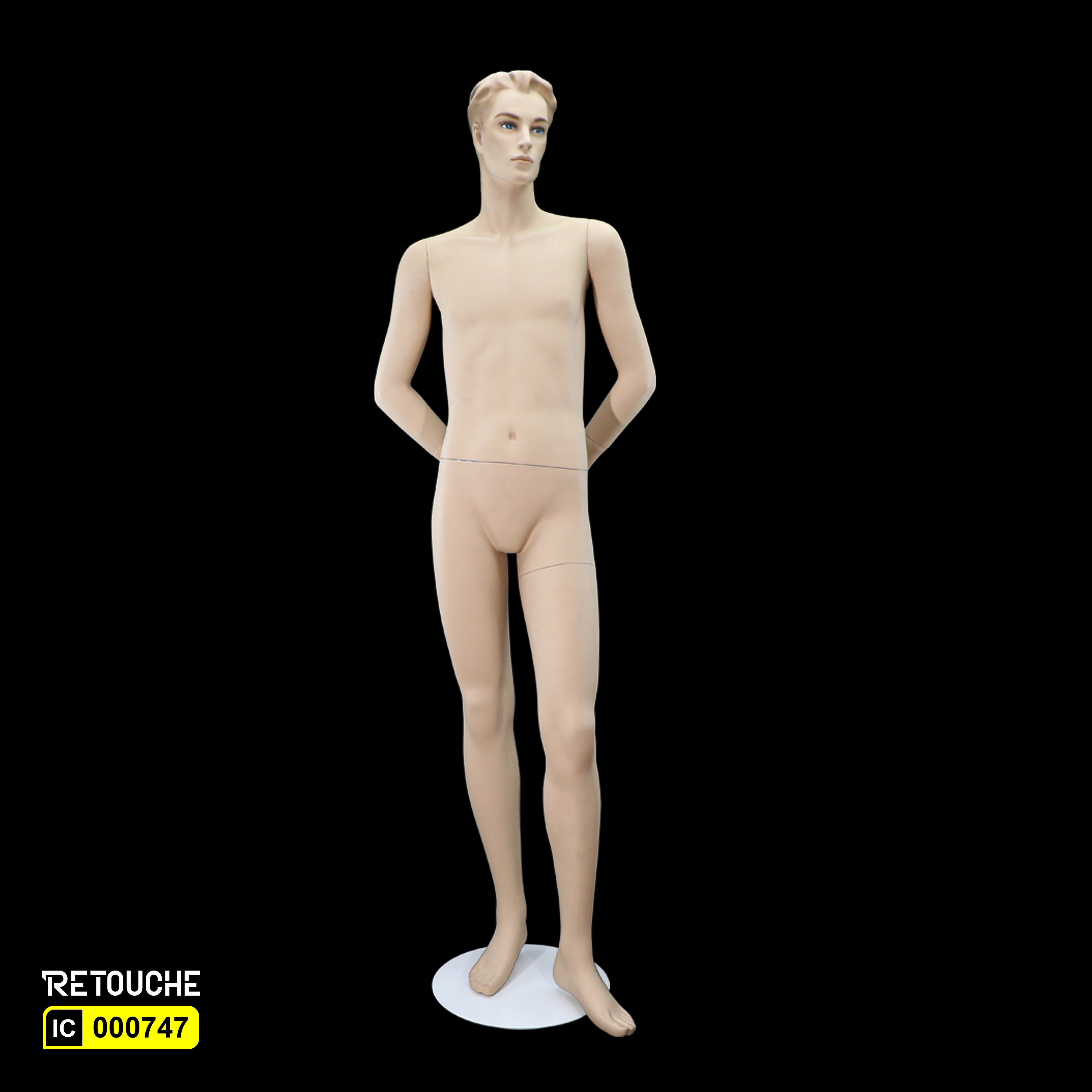 Male Mannequin, Full Body, Metal Base, Skin color