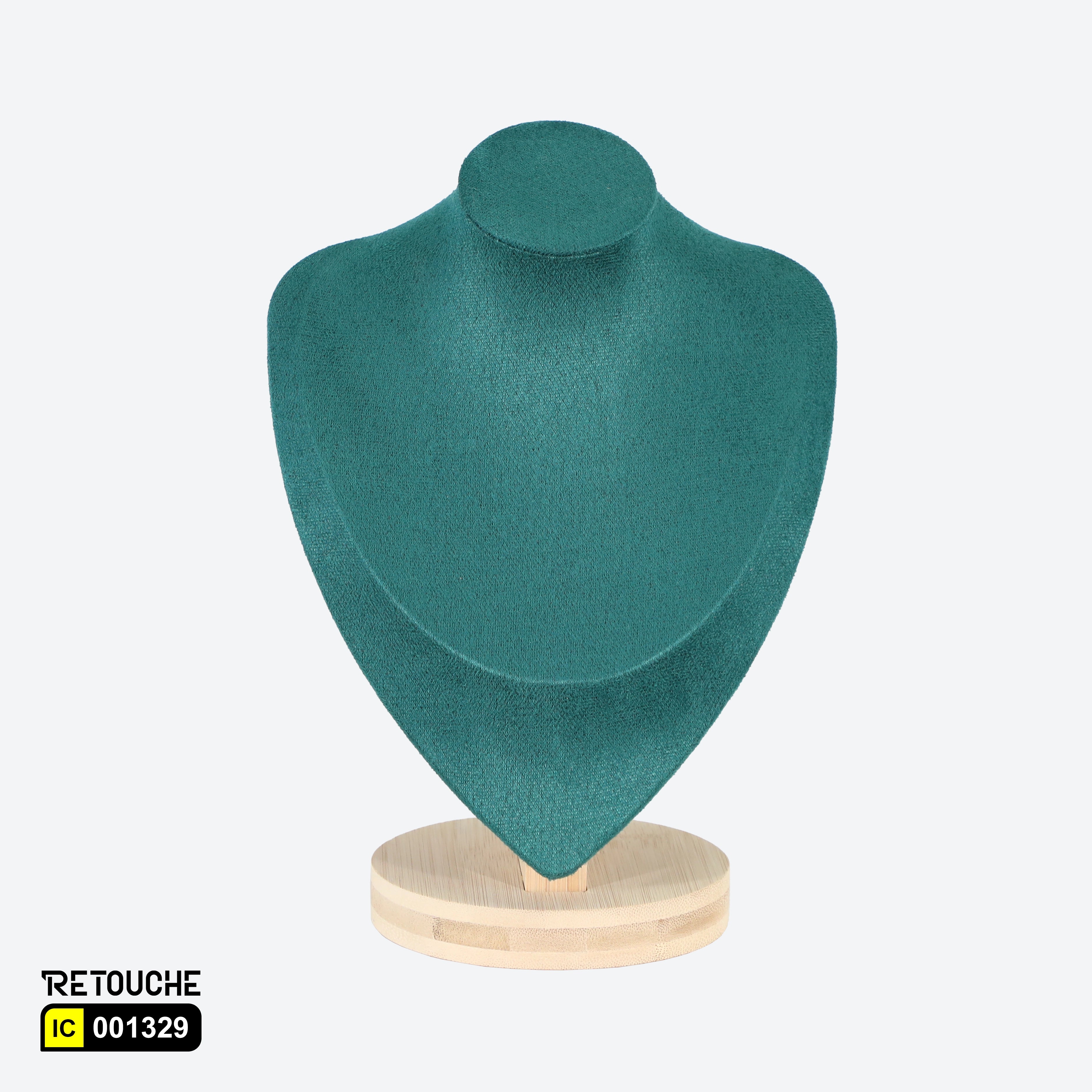 Jewelry Mannequin Bust Display for Necklace , Velvet Green