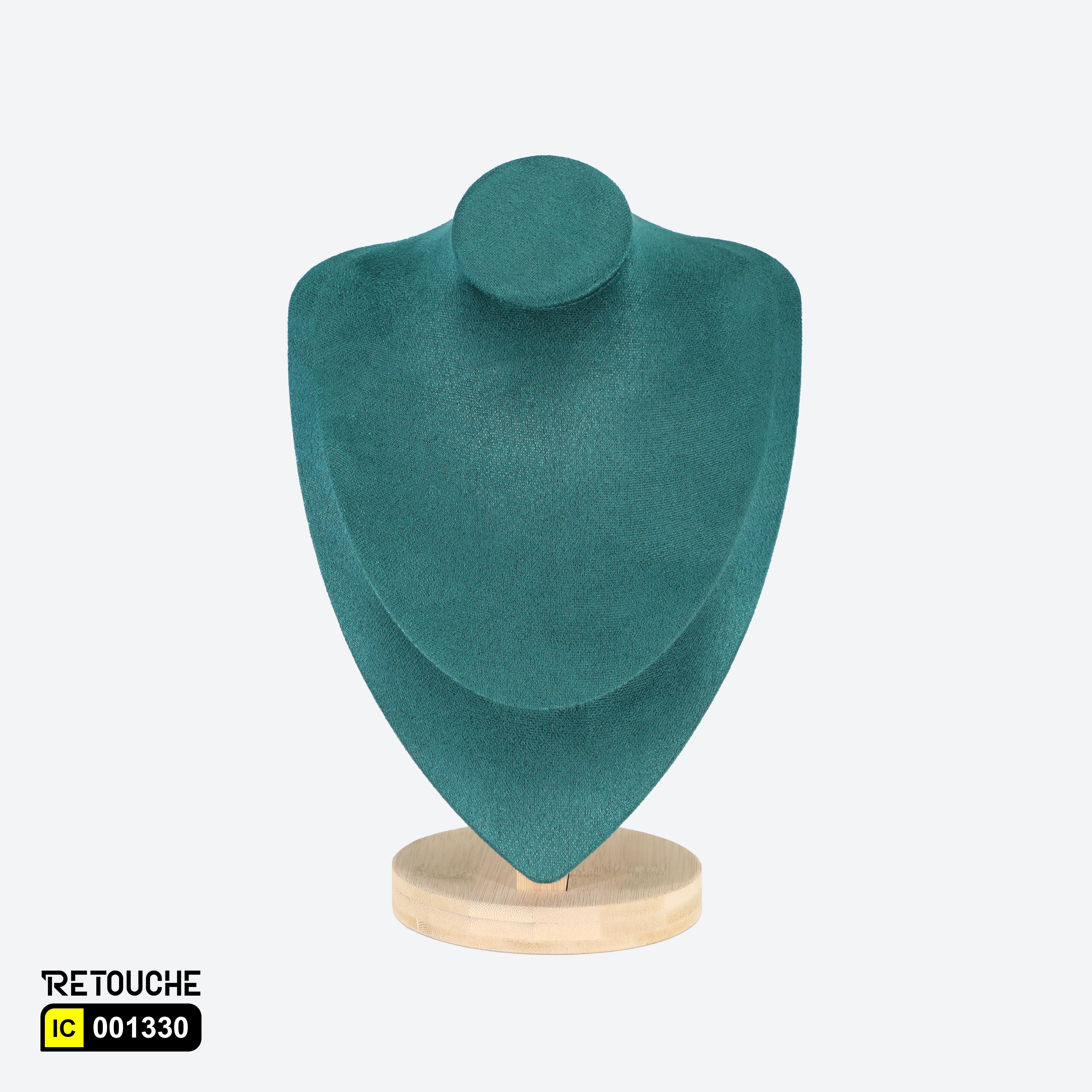 Jewelry Mannequin Bust Display for Necklace , Velvet Green