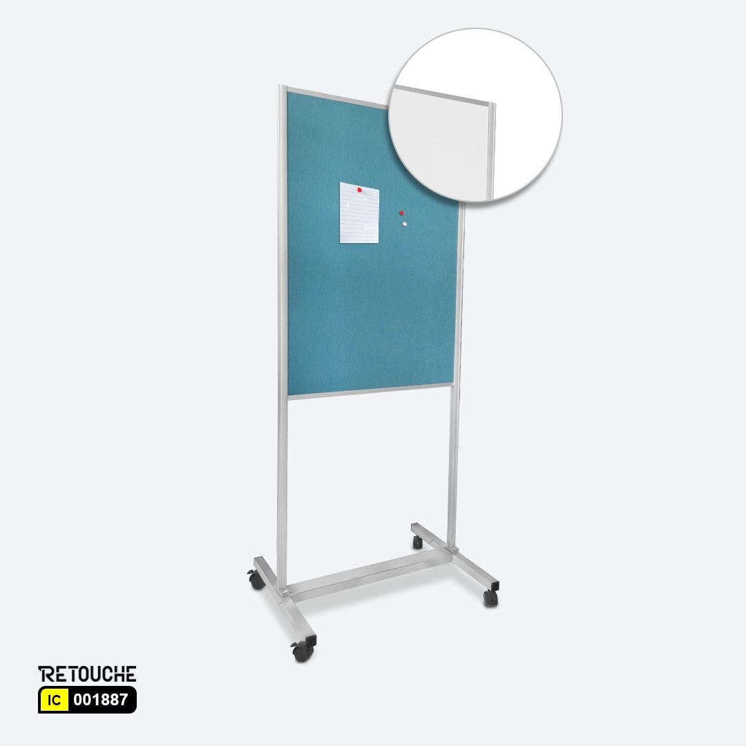 Double-Sided Mobile Board (Pinboard & Whiteboard)