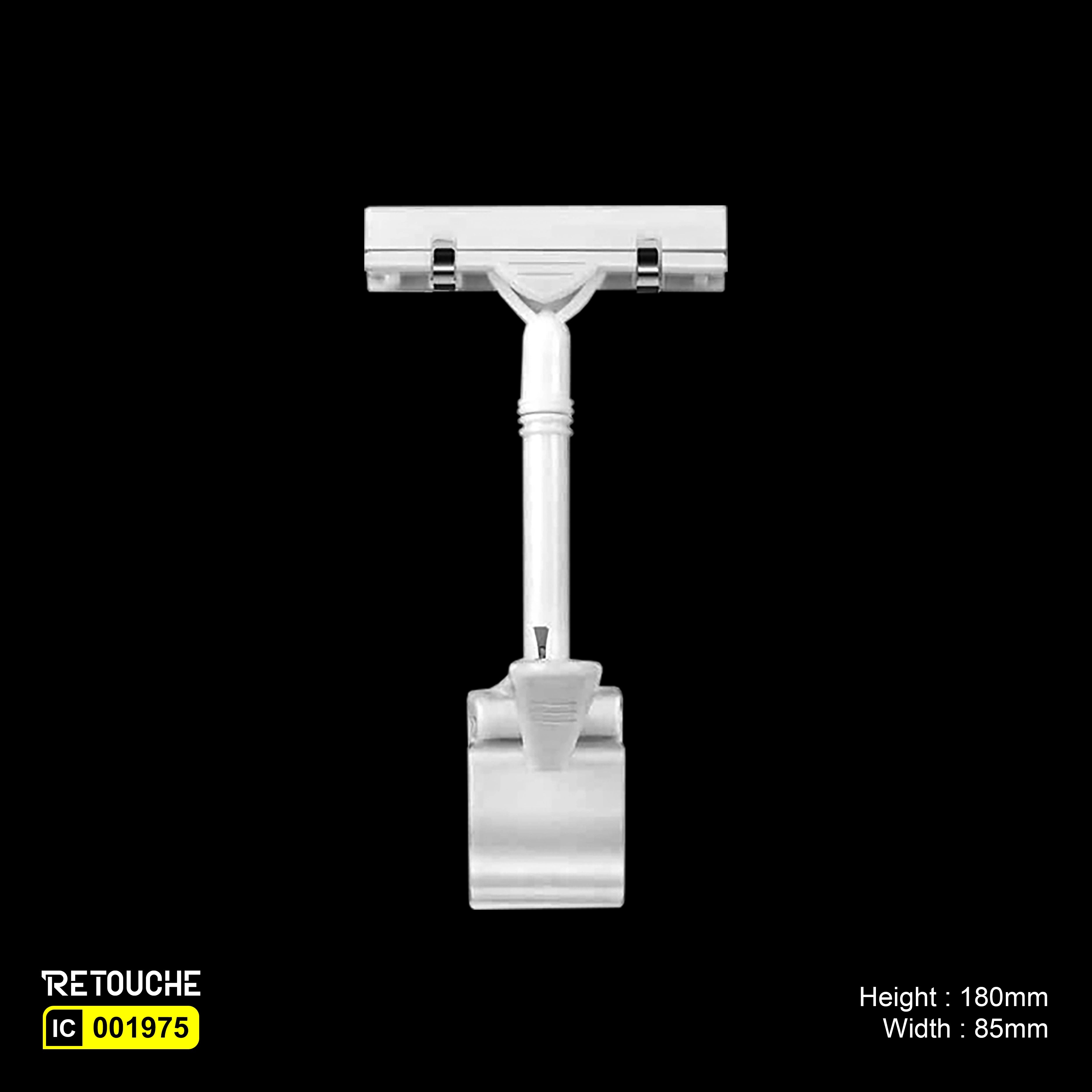 POP Plastic Adjustable Clip Sign Holder, White (AJ-166)