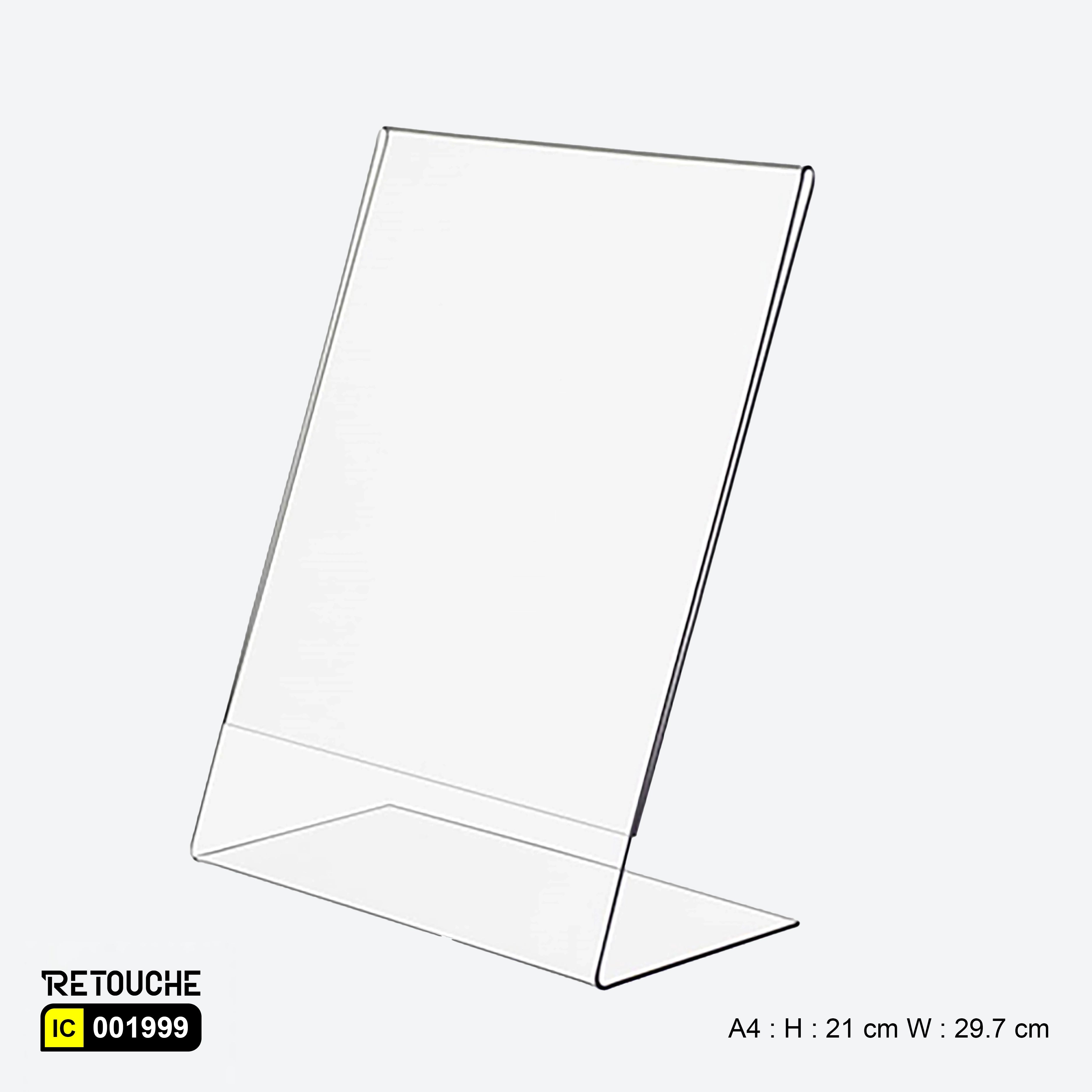 Display Stand, L-Shaped Vertical, Clear Acrylic, Countertop, Size : A3, A4, A5, A6