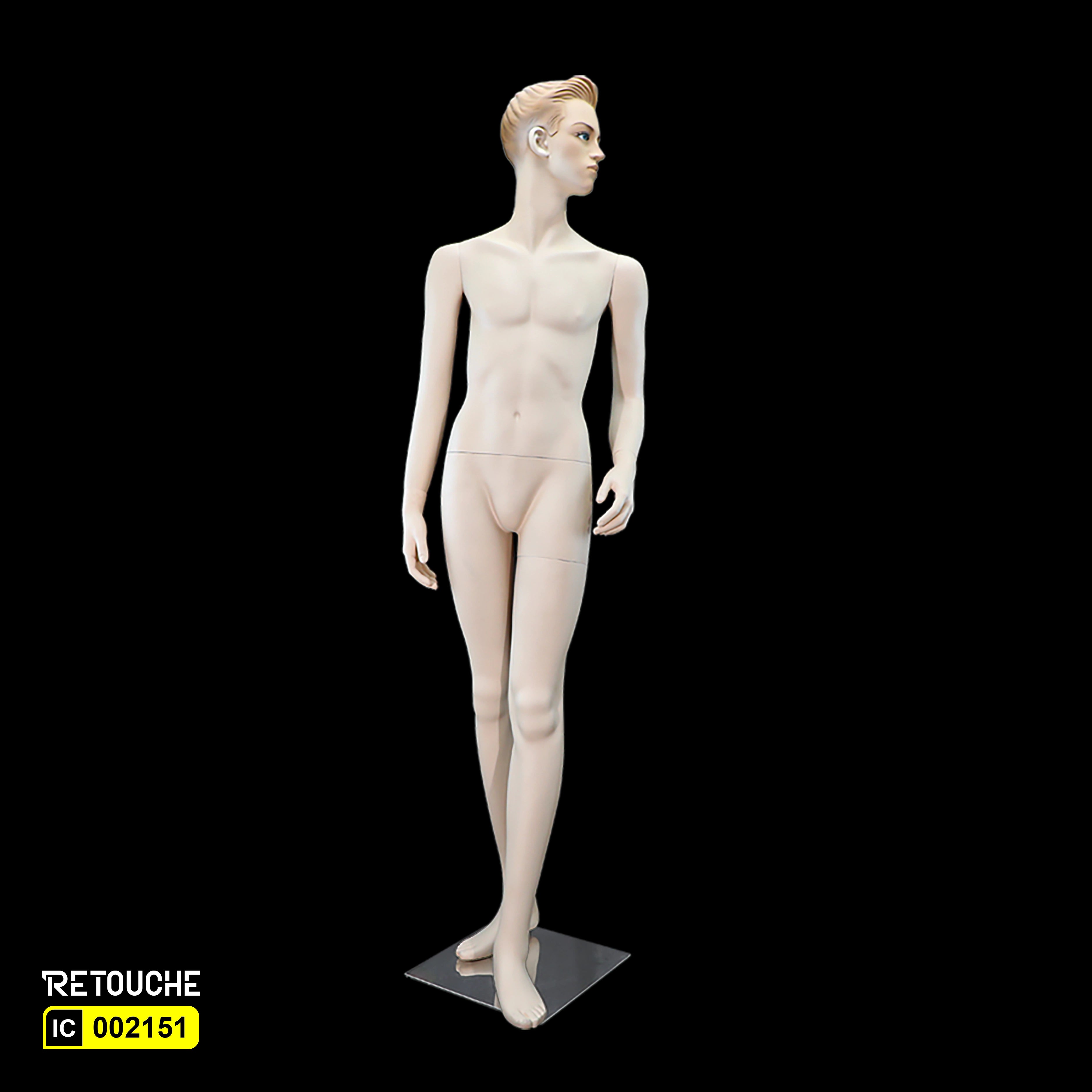 Male Mannequin, Full Body, Metal Base, Skin Color