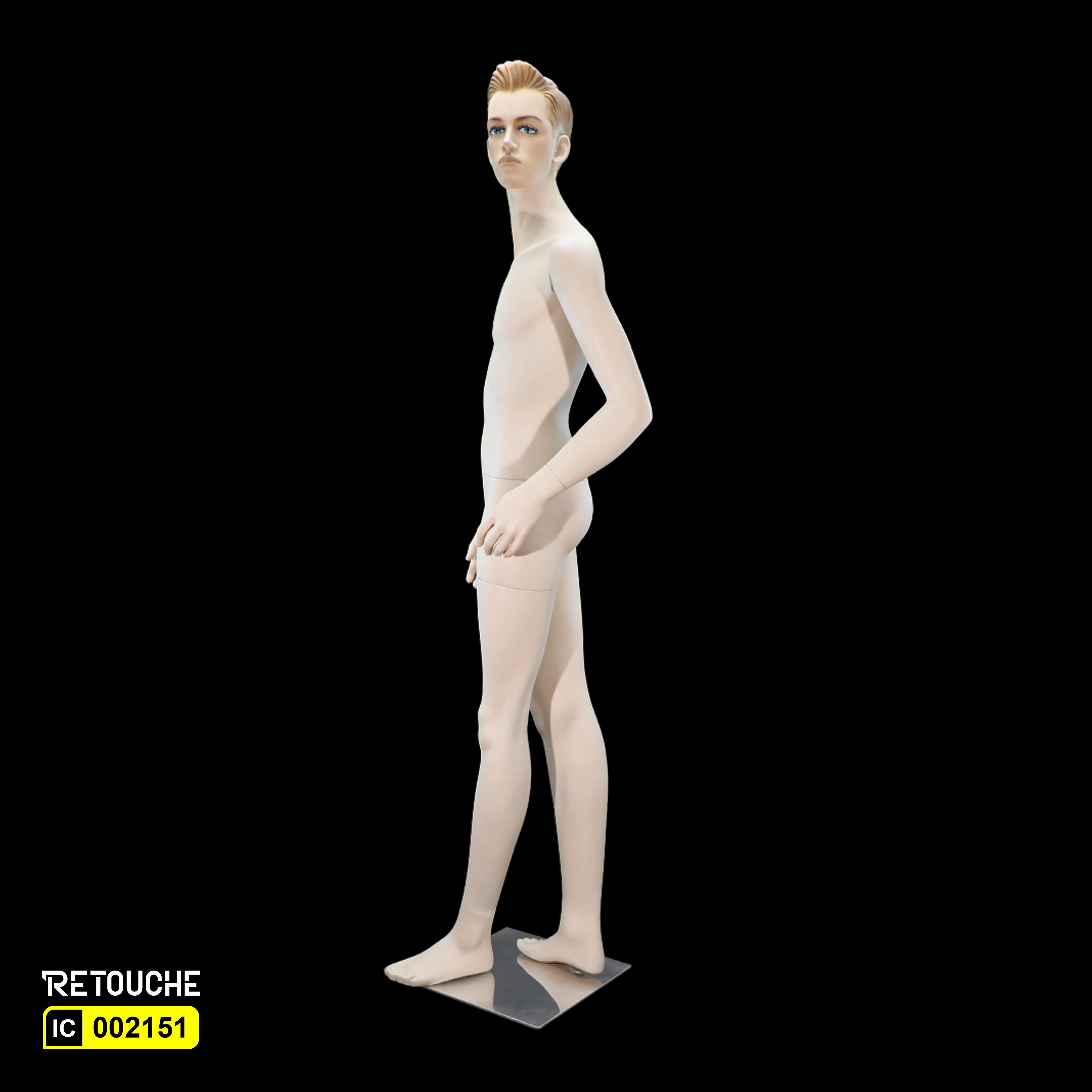 Male Mannequin, Full Body, Metal Base, Skin Color