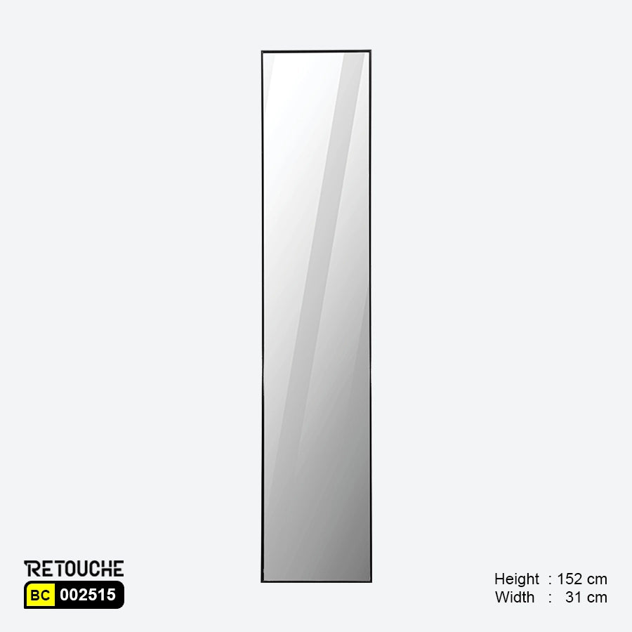 Floor Standing Mirror, Black Metal