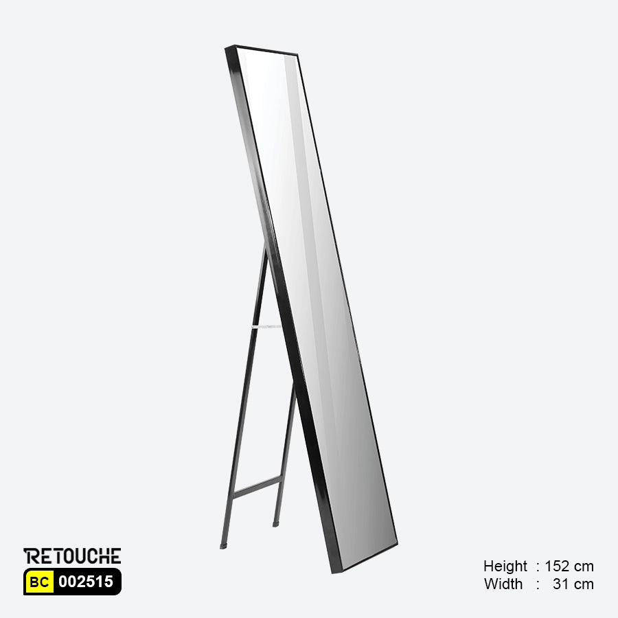 Floor Standing Mirror, Black Metal