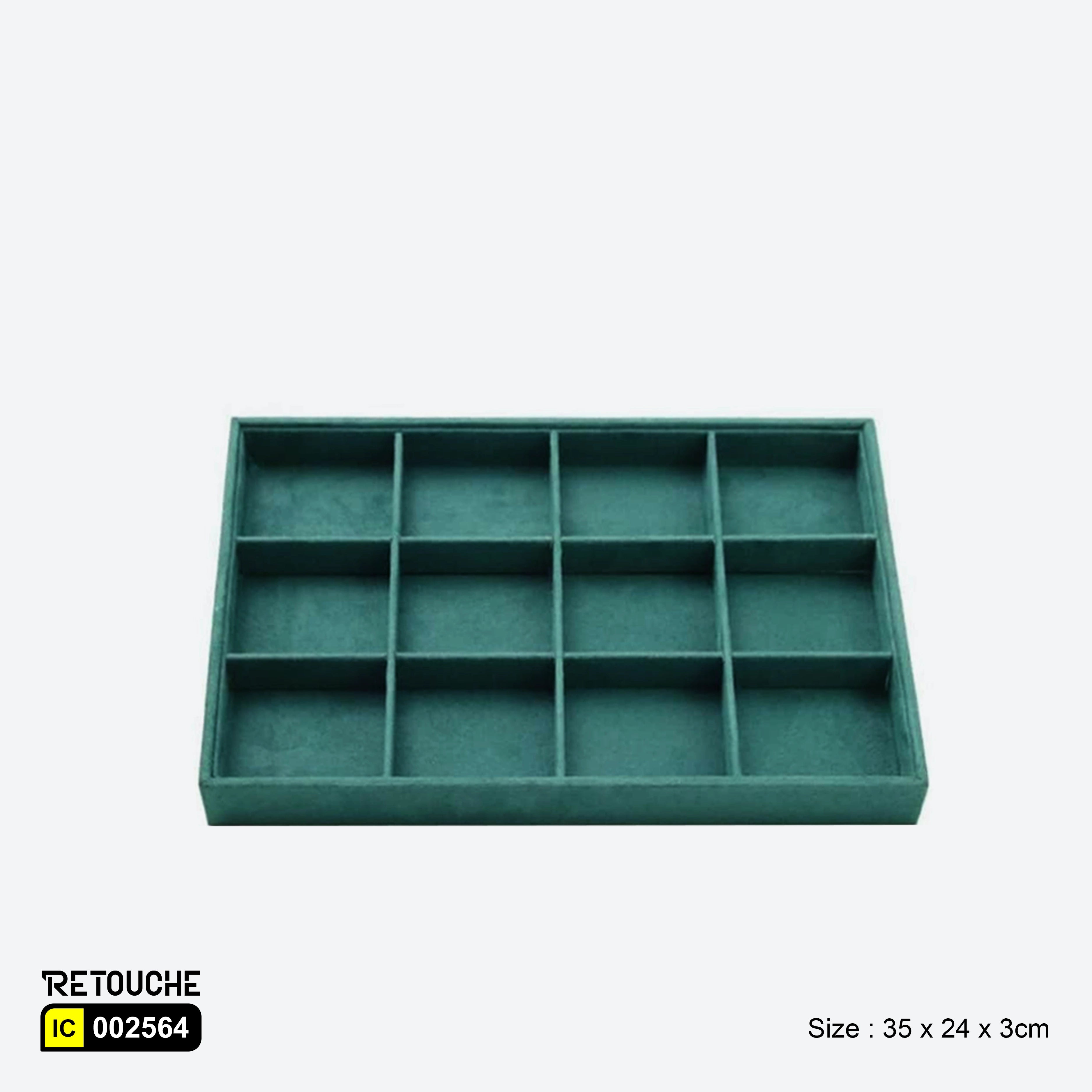 Jewelry Display Storage Tray , Green Velvet