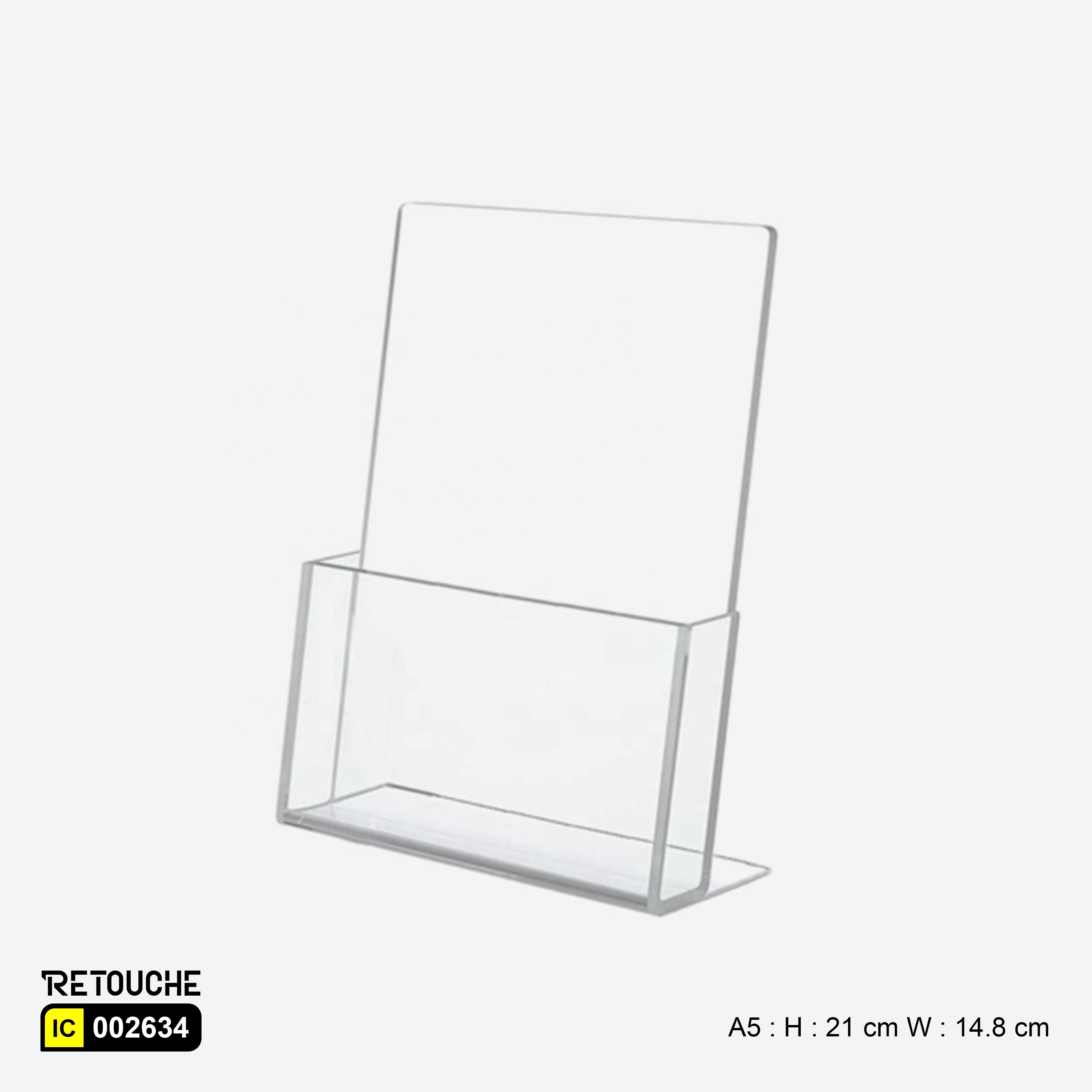 Single Pocket Holder, A4, Vertical, Clear Acrylic, Size : A4, A5