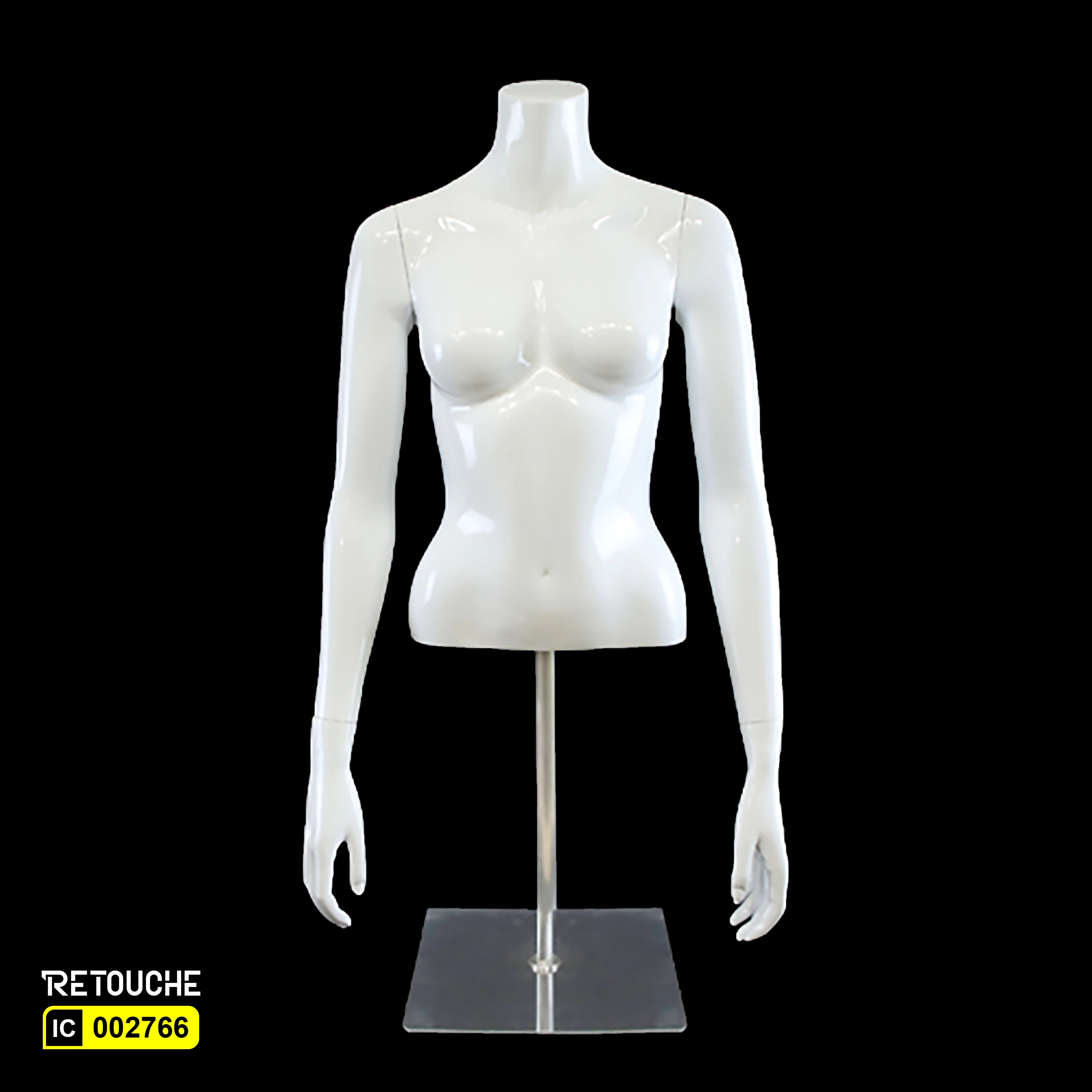 Female Mannequin, Bust, Upper Half-Body on Metal Base (Hw-104Hl)