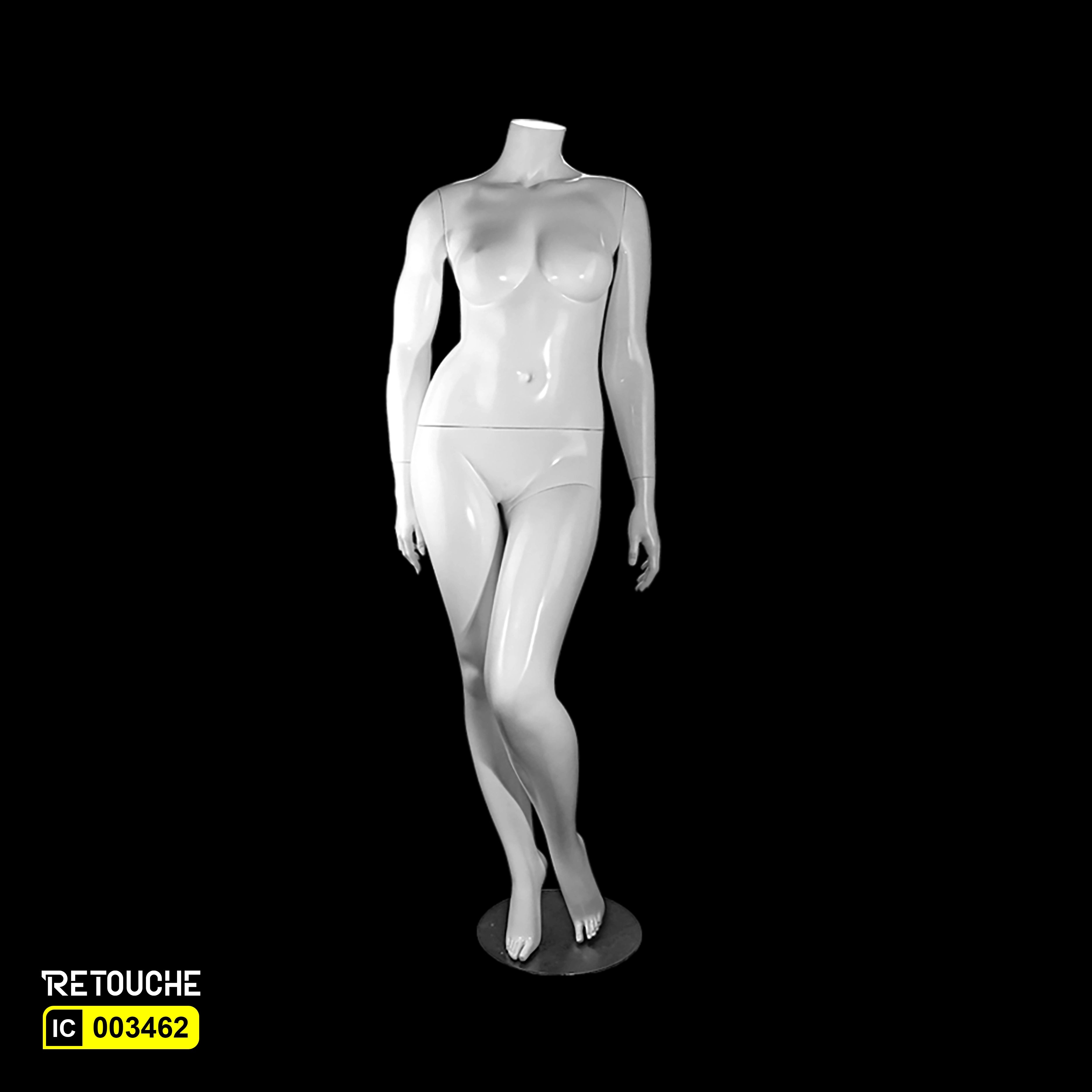 Female Mannequin, Plus Size, Headless, Glossy White Color