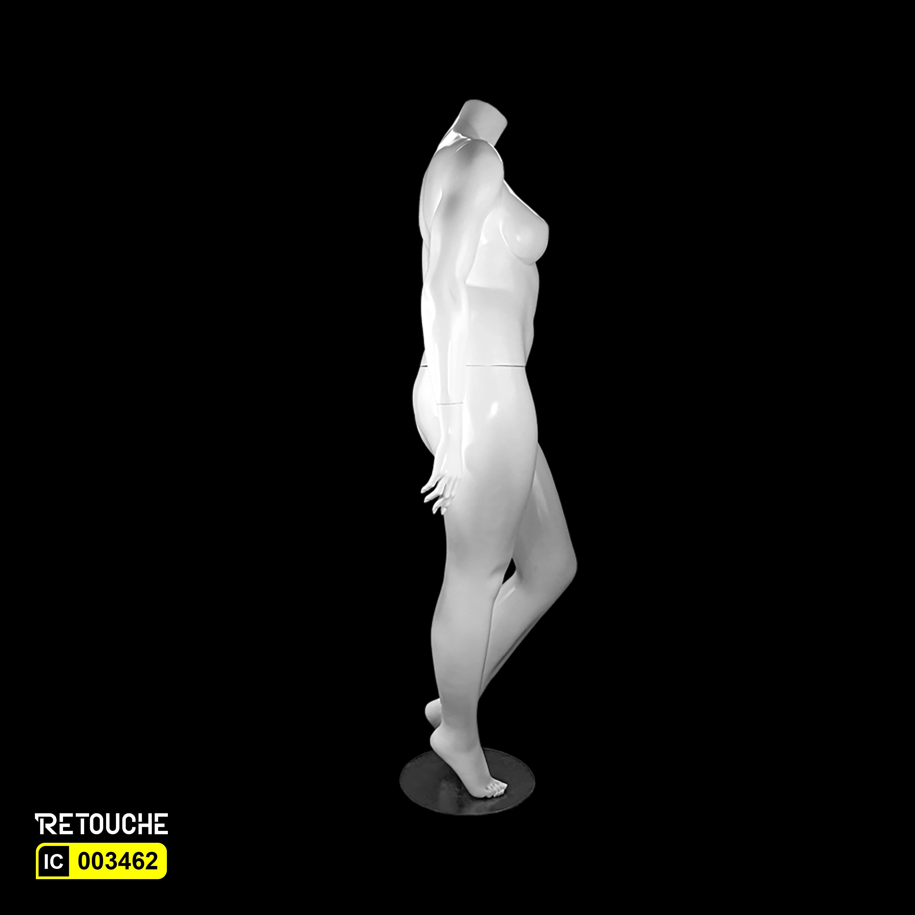 Female Mannequin, Plus Size, Headless, Glossy White Color