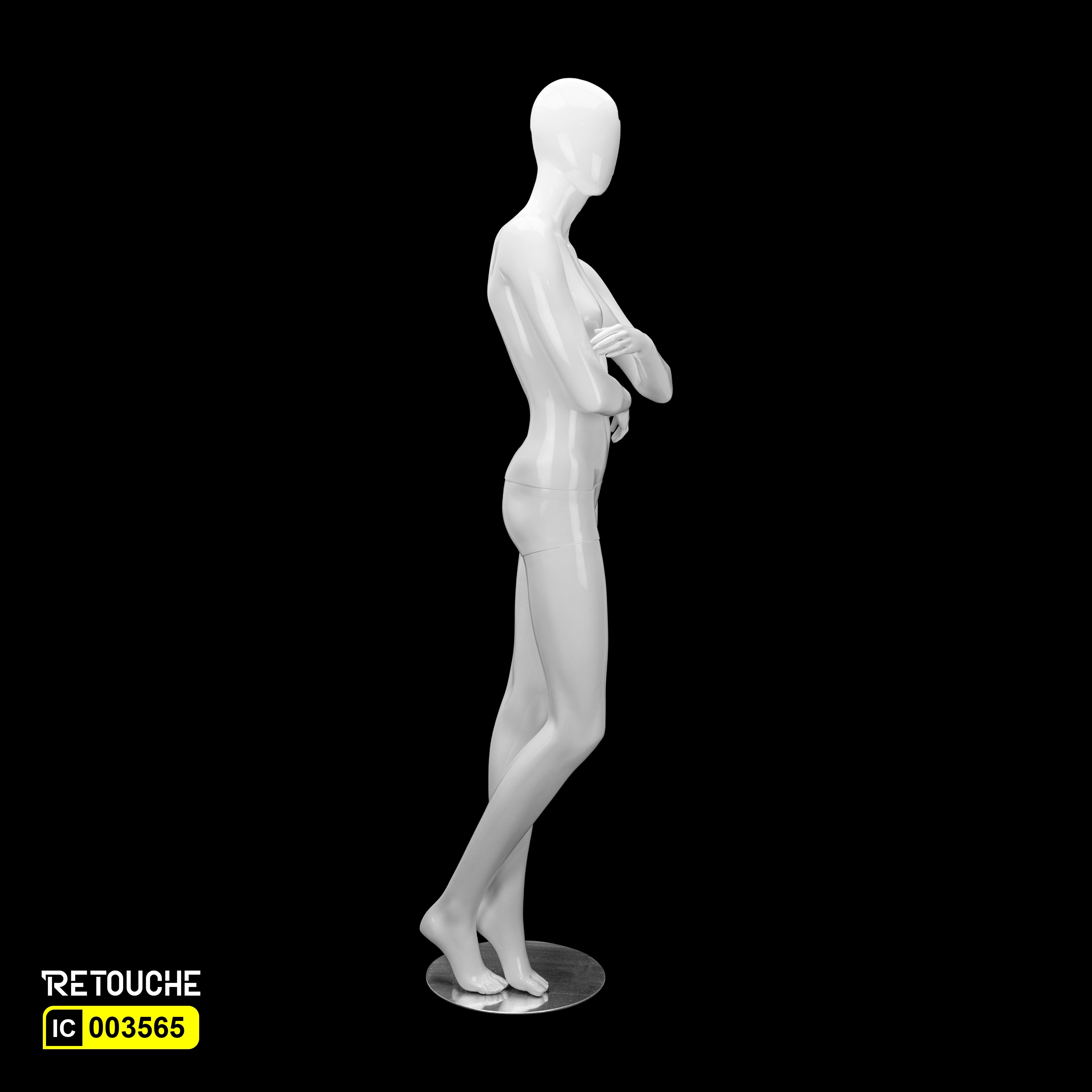 Female Mannequin Full Body Egg Face, White Color