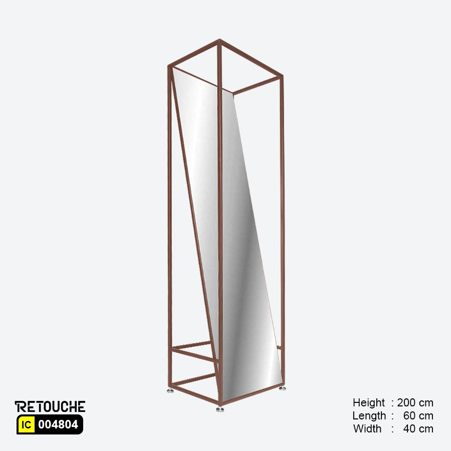 Floor Standing Mirror, Black Metal