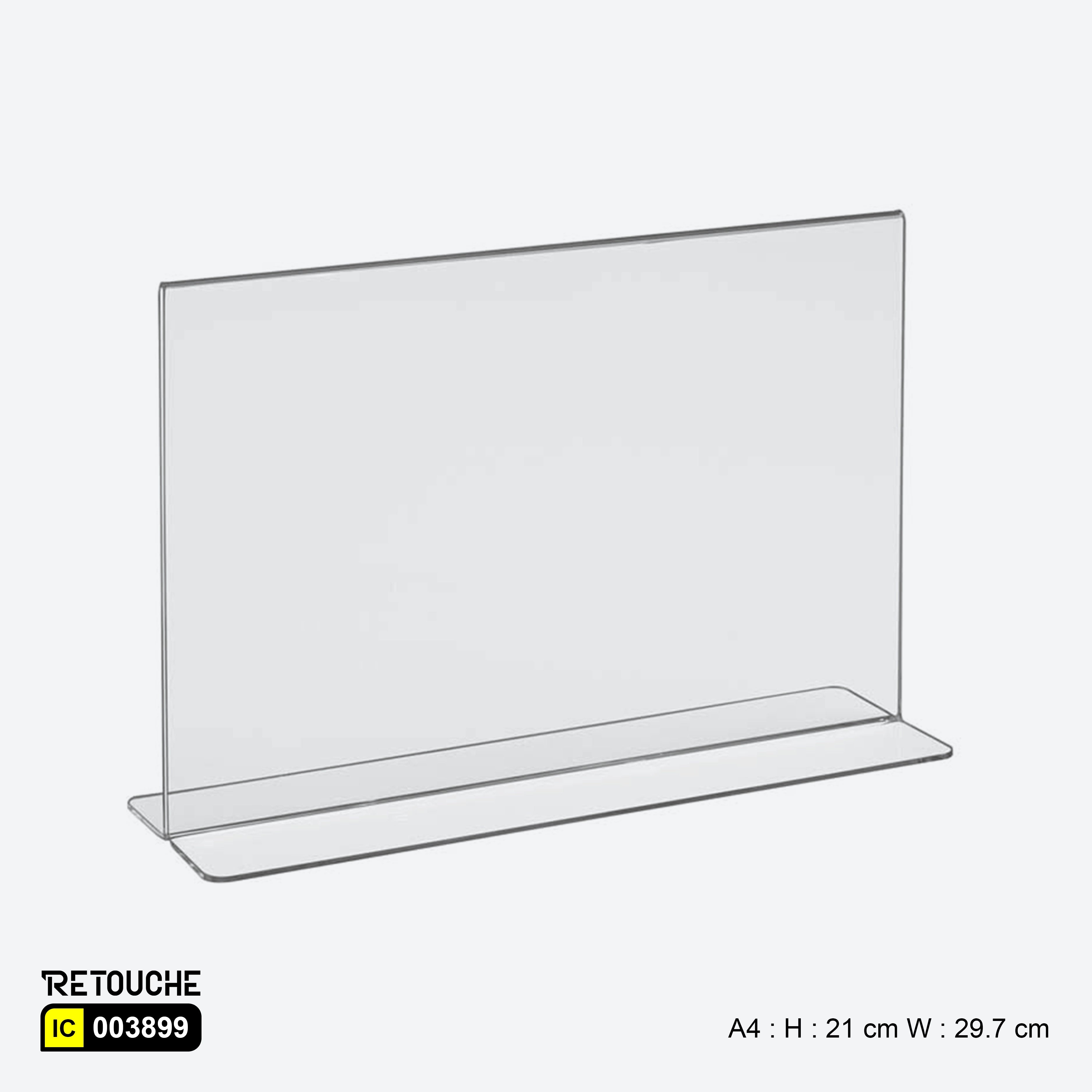 Display Stand, T-Shaped , Horizontal, Clear Acrylic, Countertop, Size : A4, A5