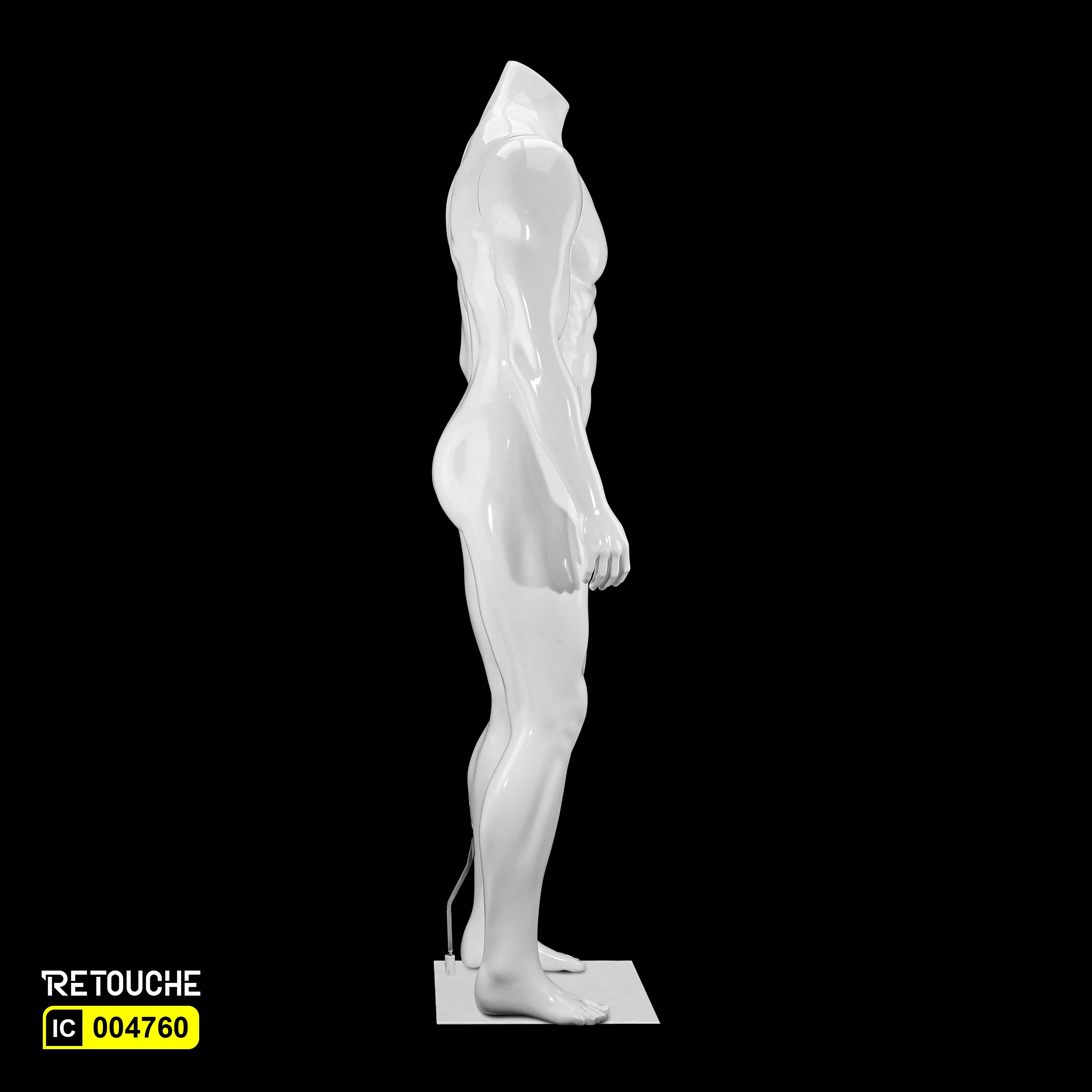 Male Mannequin, Headless, Glossy White Color