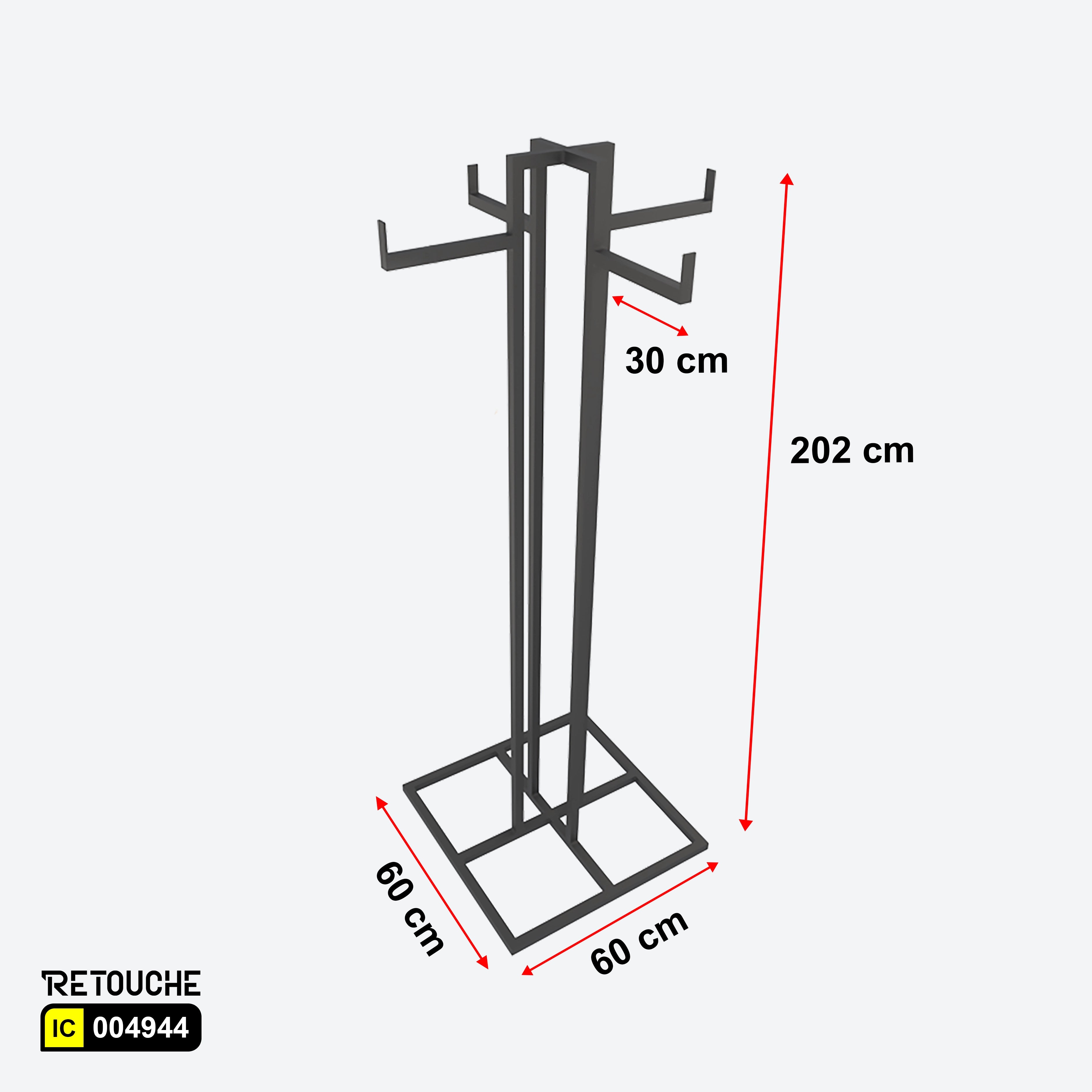 Metal Garment Clothes Rack Stand, Black Color