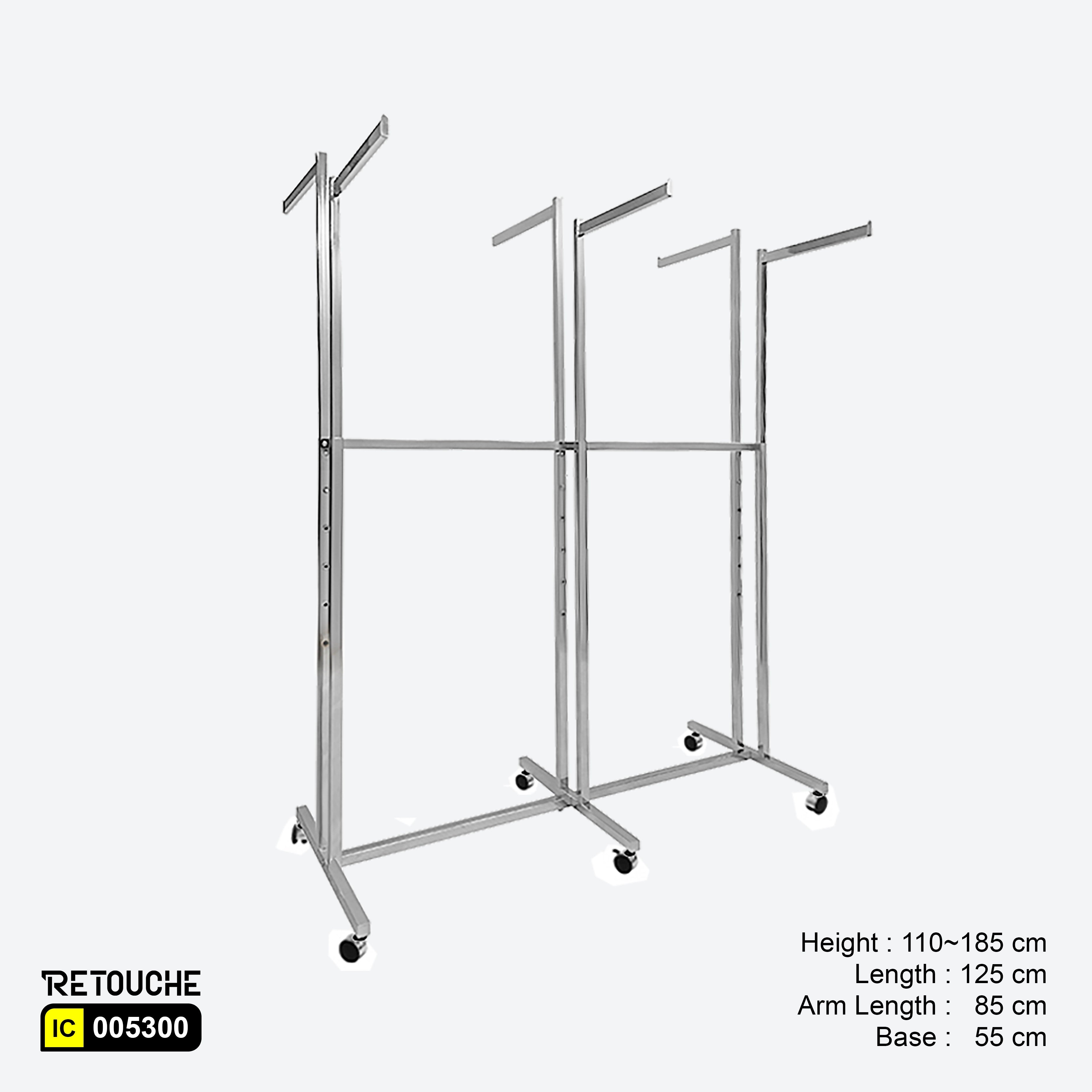 Chrome display stand, Display stand for products
Retail display stand, Modern display stand, Sturdy display stand, Chrome display rack, Exhibition display stand, Display stand for clothing, Chrome stand for accessories, Durable display stand