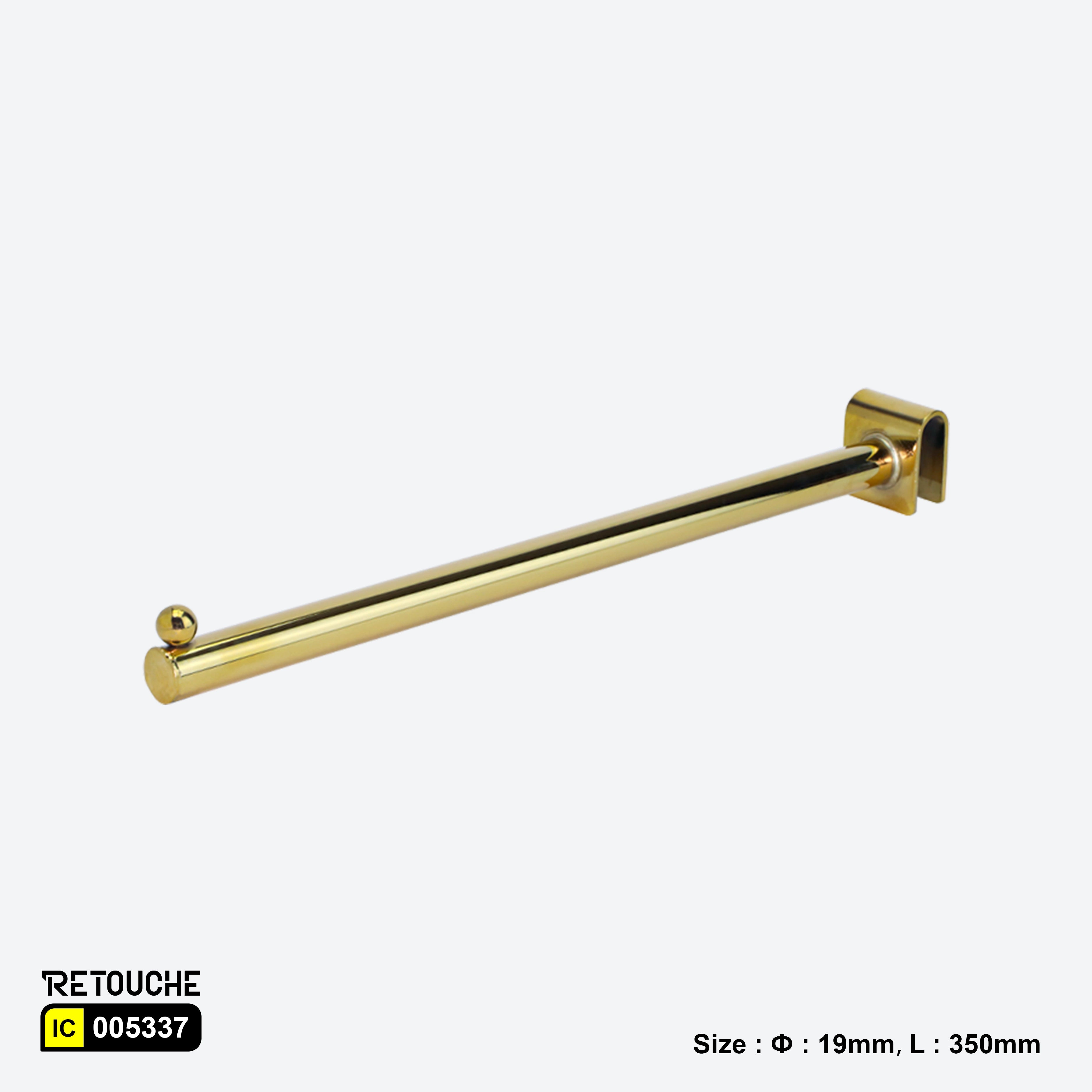 Display Hook for Oval Crossbar, with Bead, Metal