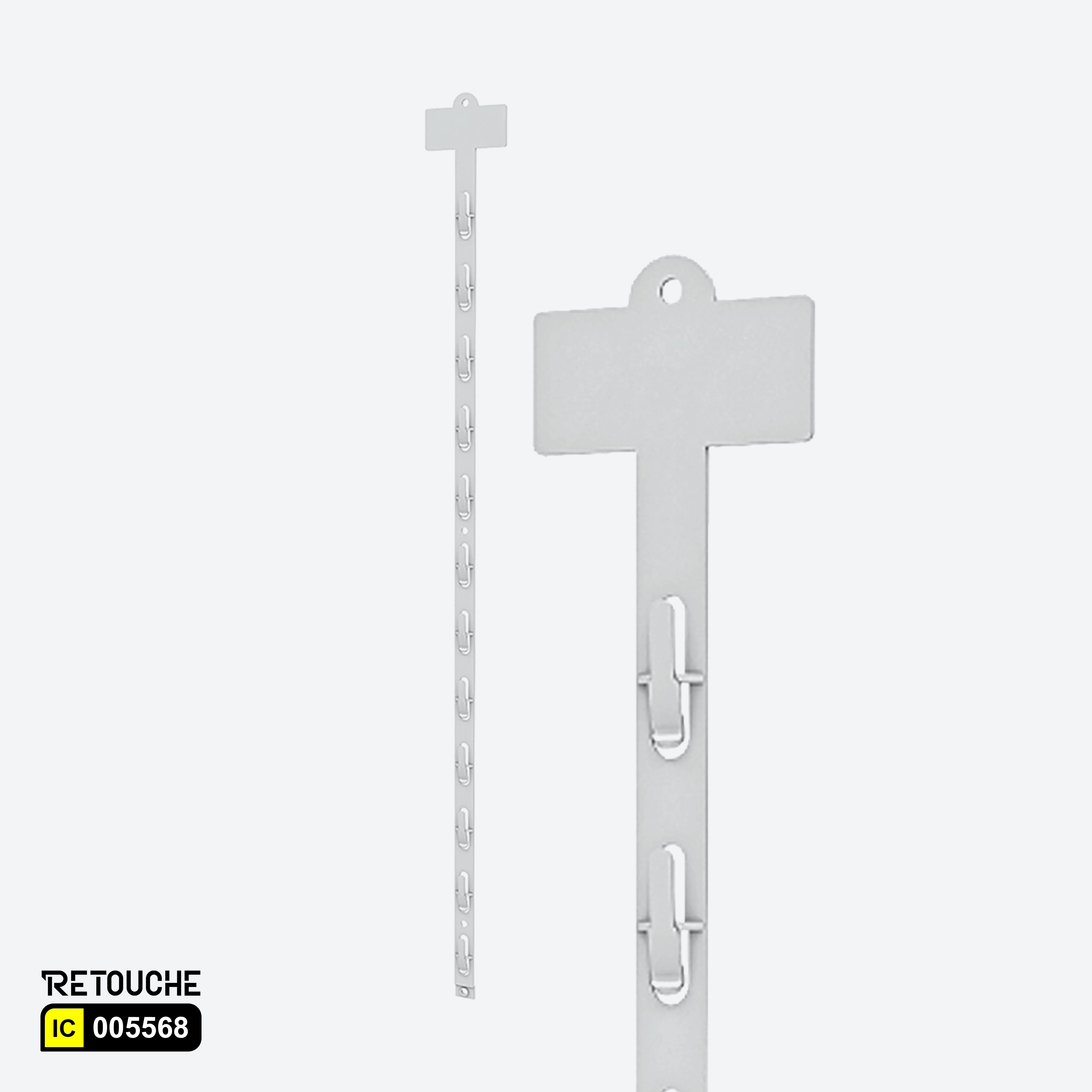 Hanging Plastic Clip Strip with 12 Plastic Hooks-Clamps