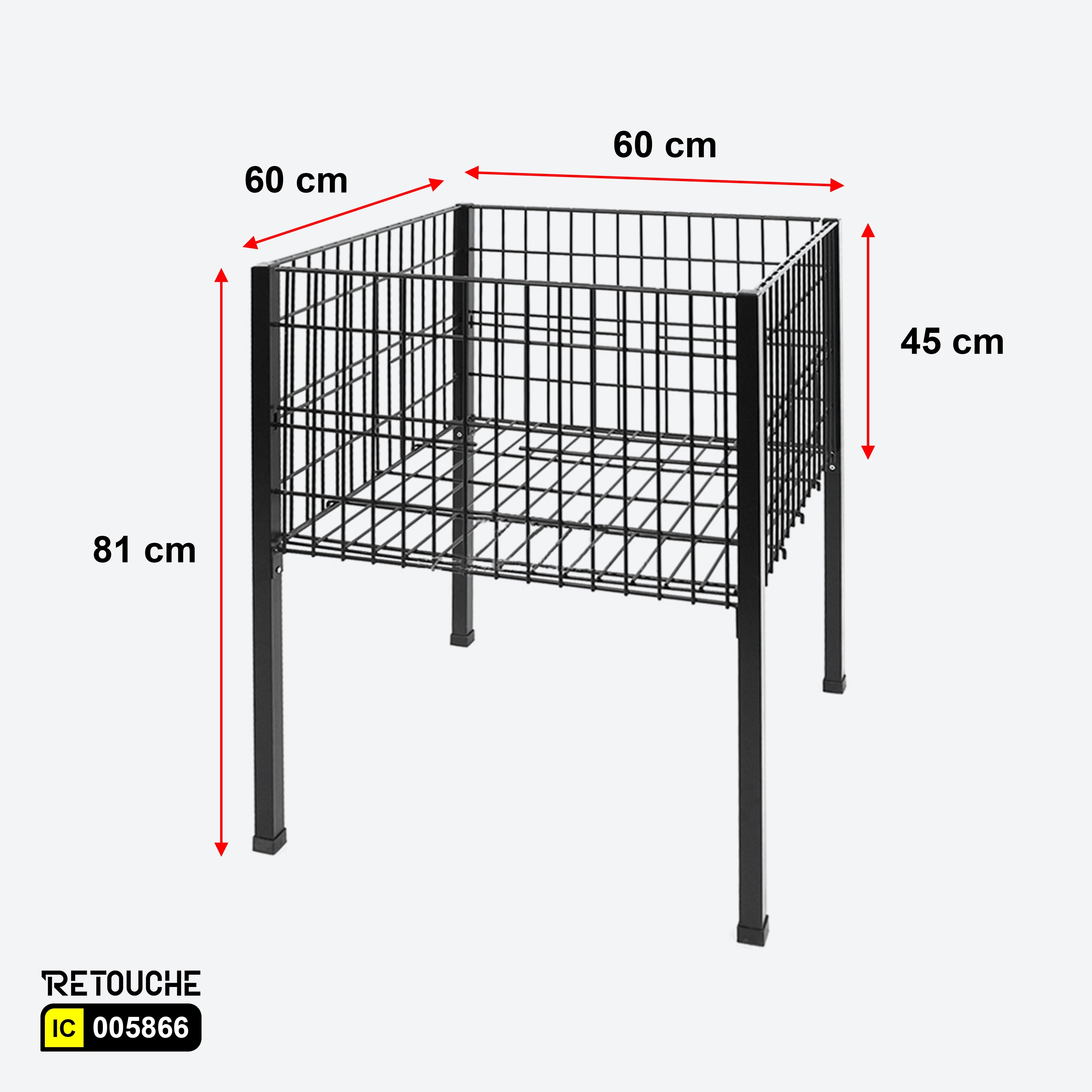Storage Basket, Metal, Black