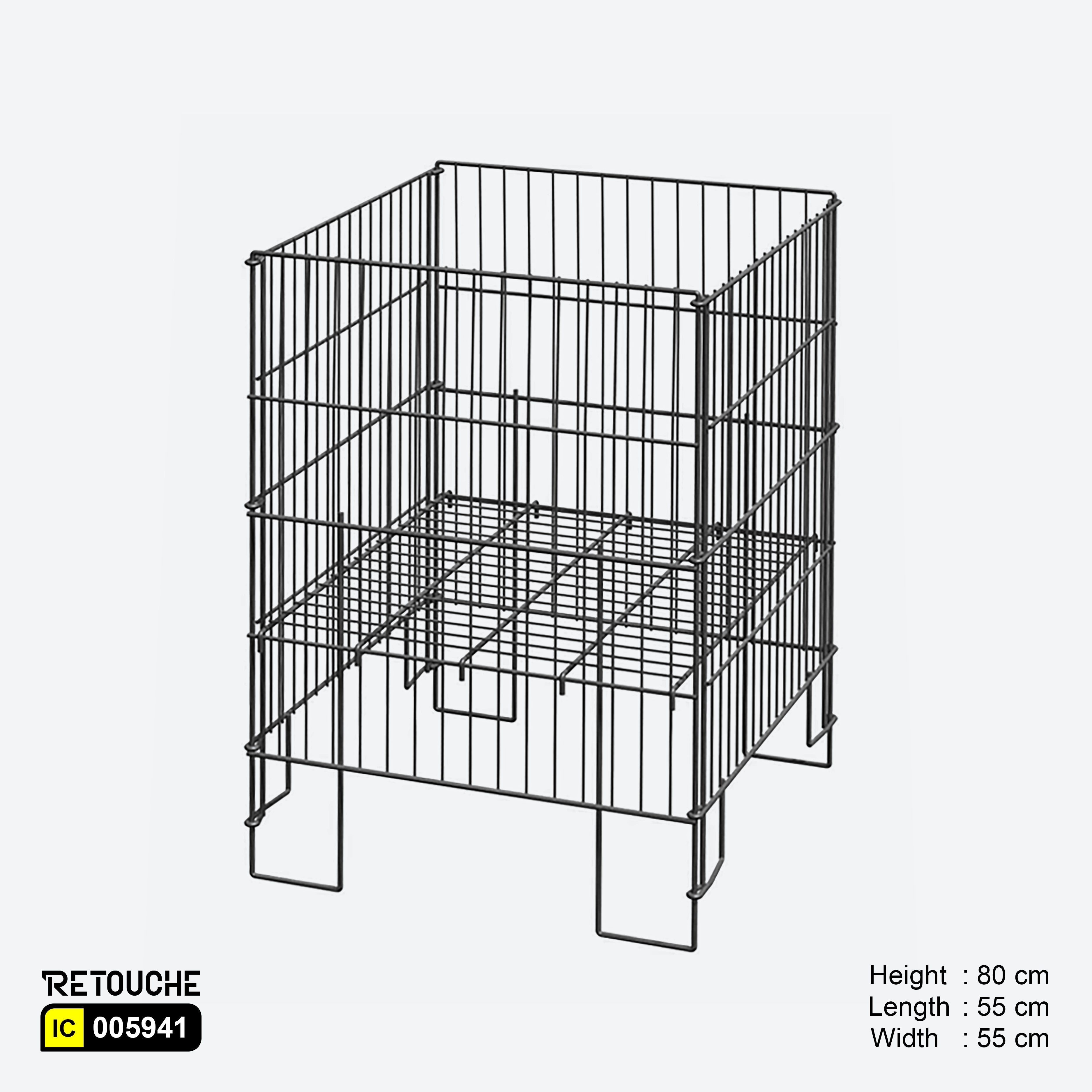 Storage Wire Bin, Foldable, Metal, Silver Color ( Zinc )