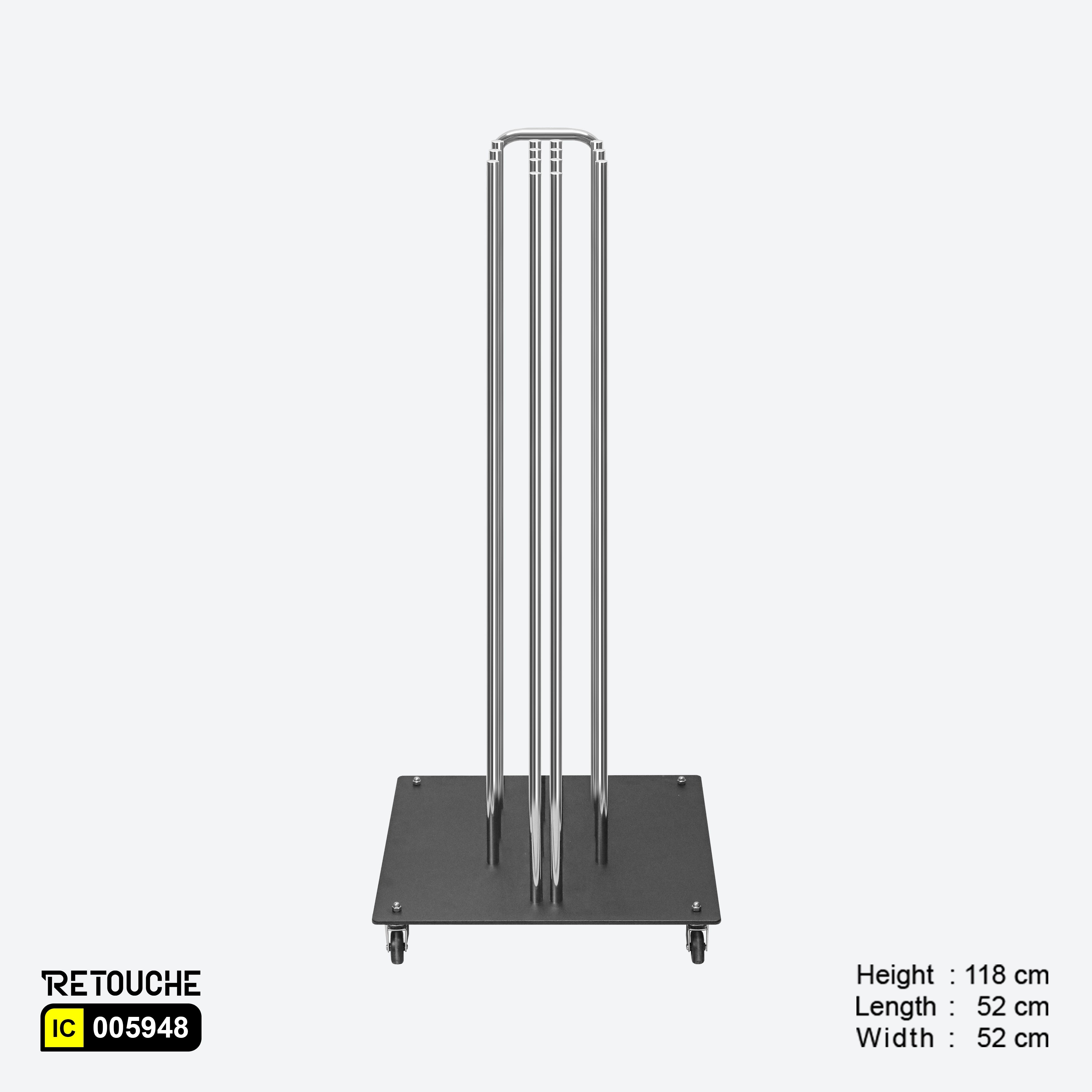 Clothing hanger stand, Chrome and black hanger rack
Retail garment display, Wardrobe organizer, Clothes display stand
Modern clothing rack, 110cm hanger stand, Stylish clothing hanger
Versatile clothes hanger stand, Durable clothing rack