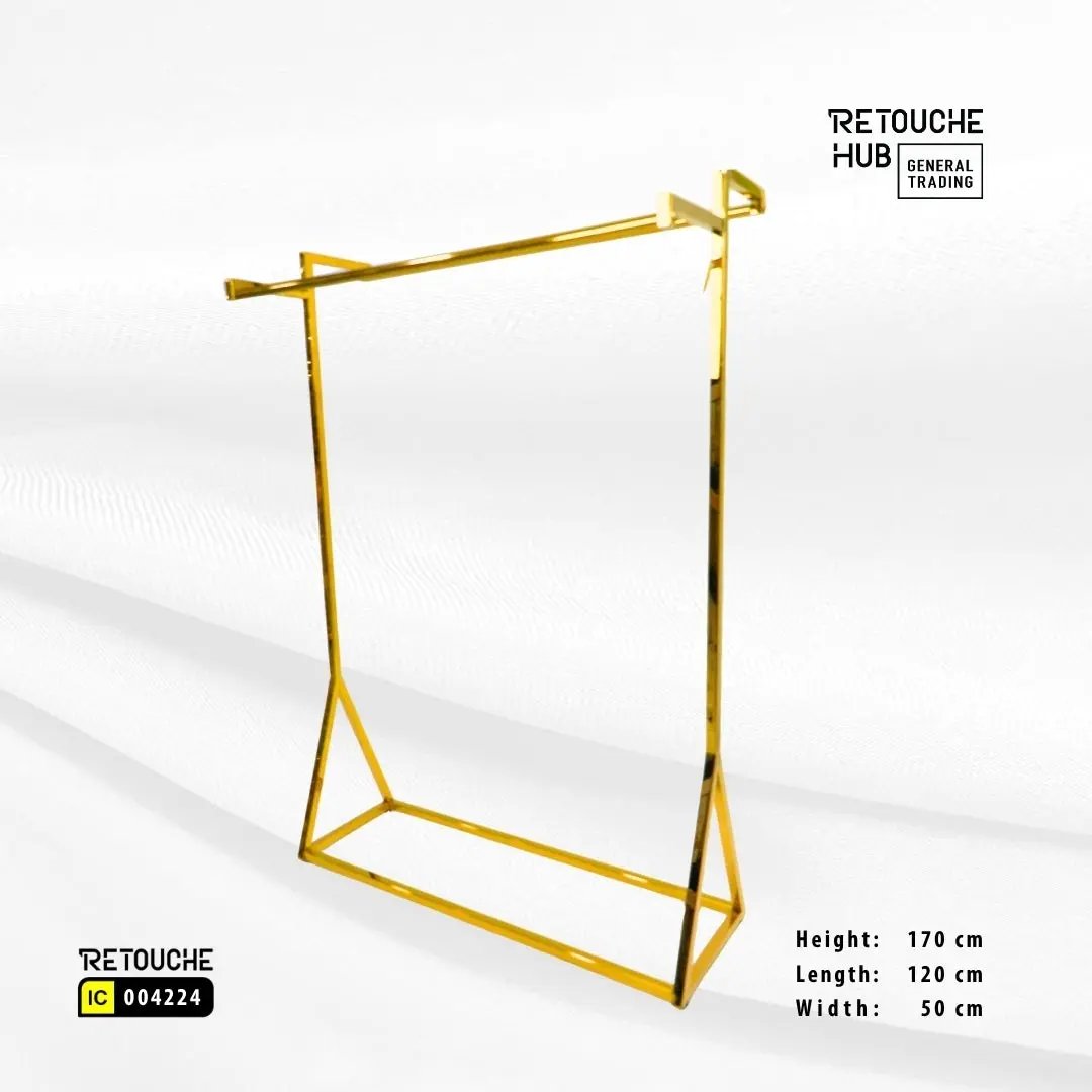 Clothes Hanging  Stand | Gold Metal | Modern & Durable Retouche Hub General Trading L.L.C