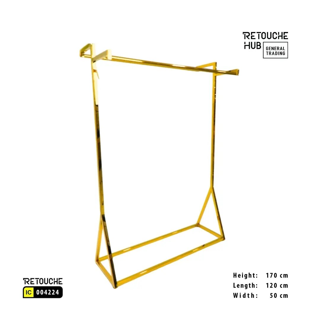 Clothes Hanging  Stand | Gold Metal | Modern & Durable Retouche Hub General Trading L.L.C
