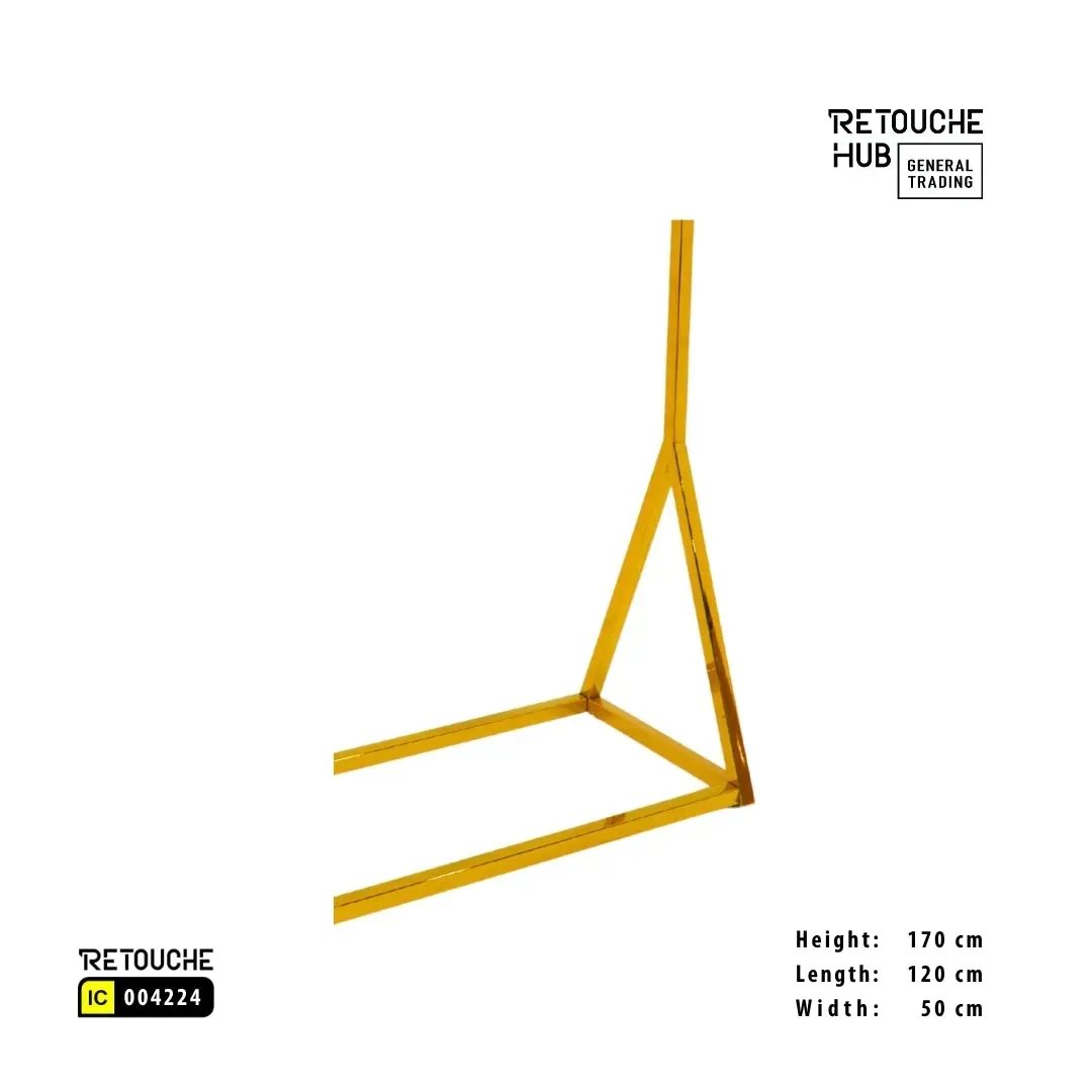 Clothes Hanging  Stand | Gold Metal | Modern & Durable Retouche Hub General Trading L.L.C