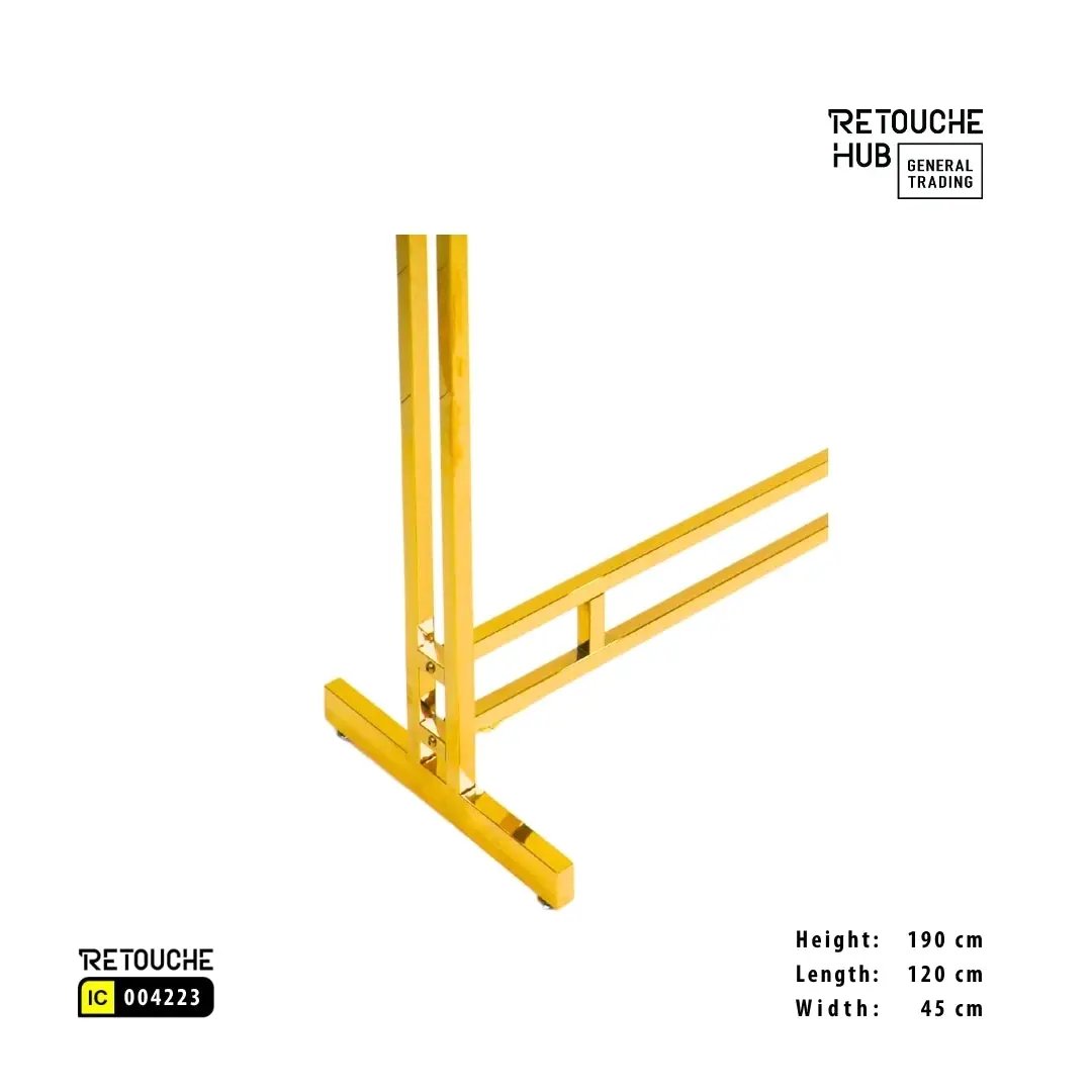Clothes Hanging Stand | Gold Metal | Modern & Durable Retouche Hub General Trading L.L.C