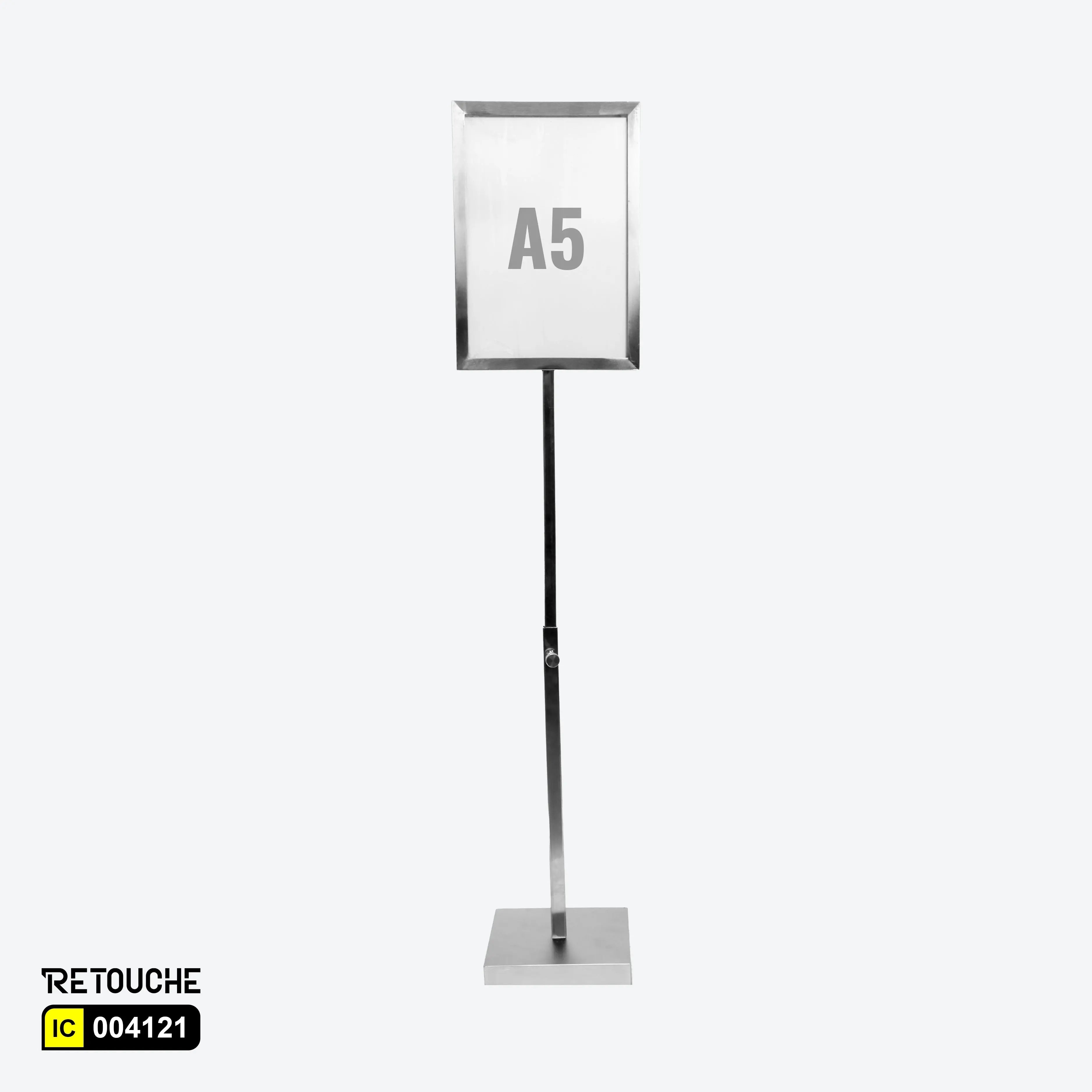 Display Poster Stand, Poster Size A5, Height-Adjustable, Metal, Silver Color Clothes Hanging Stands