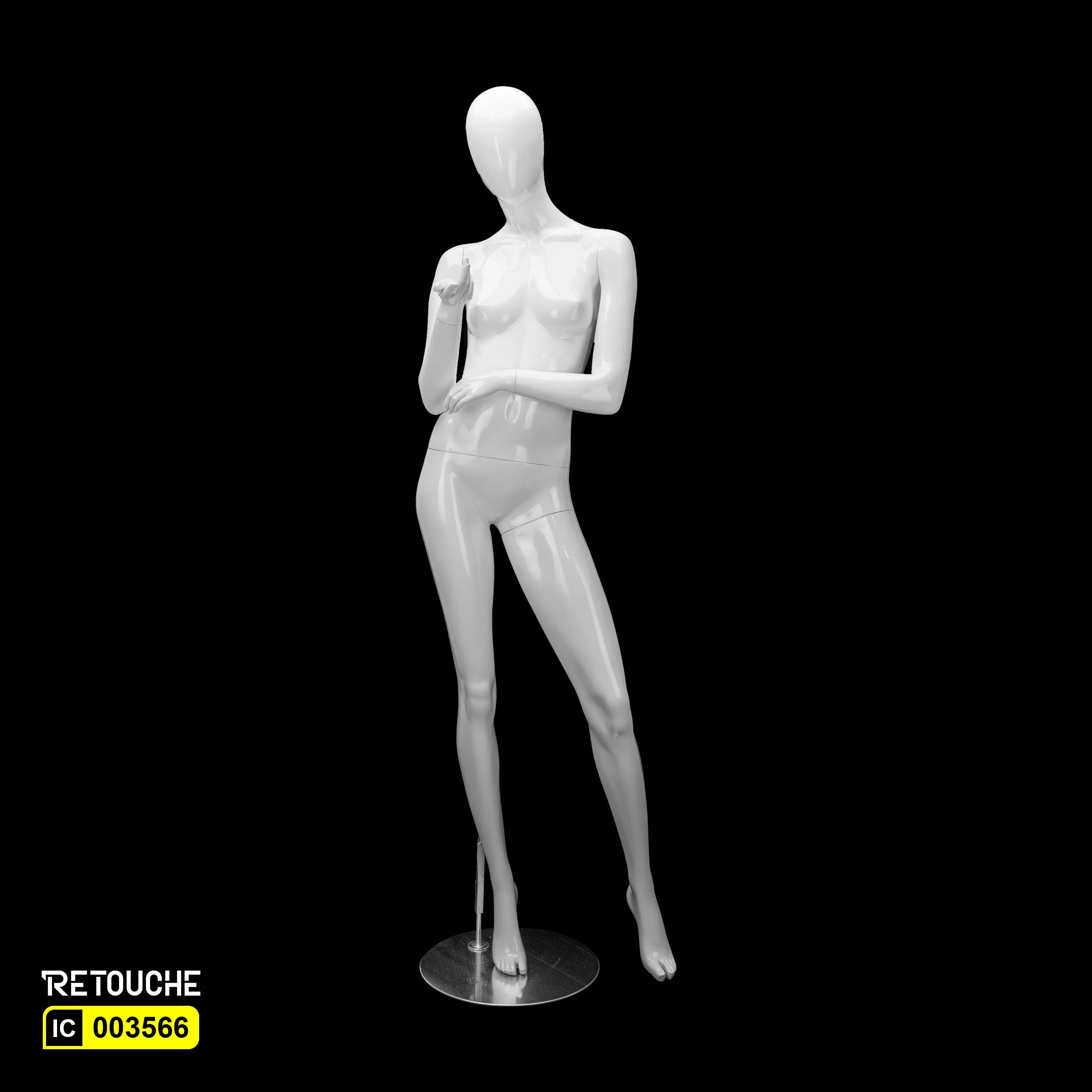 Female Mannequin Full Body Egg Face, White Color Female Mannequin