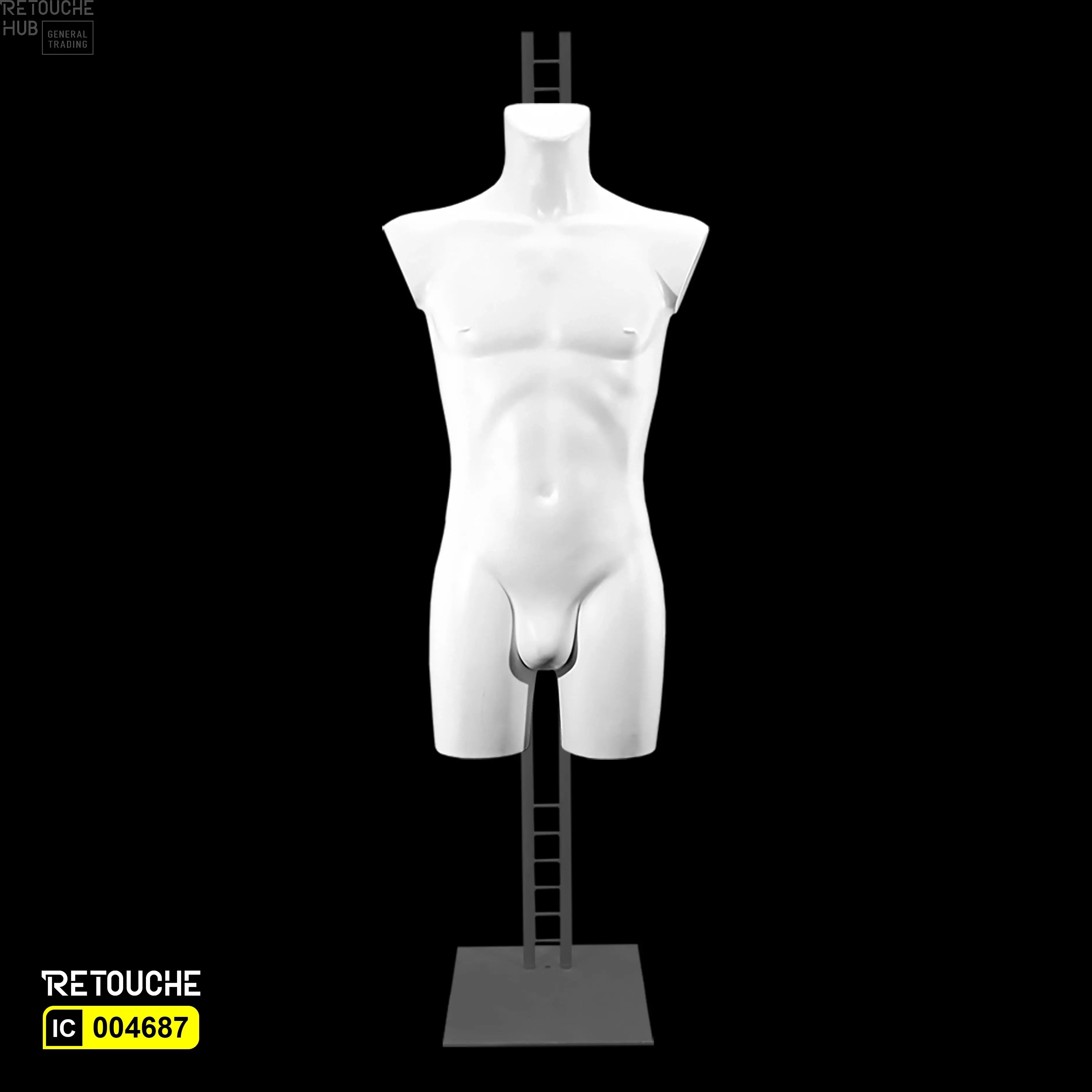 Hanging Male Mannequin, Torso, White color - Retouche Hub General Trading LLC®