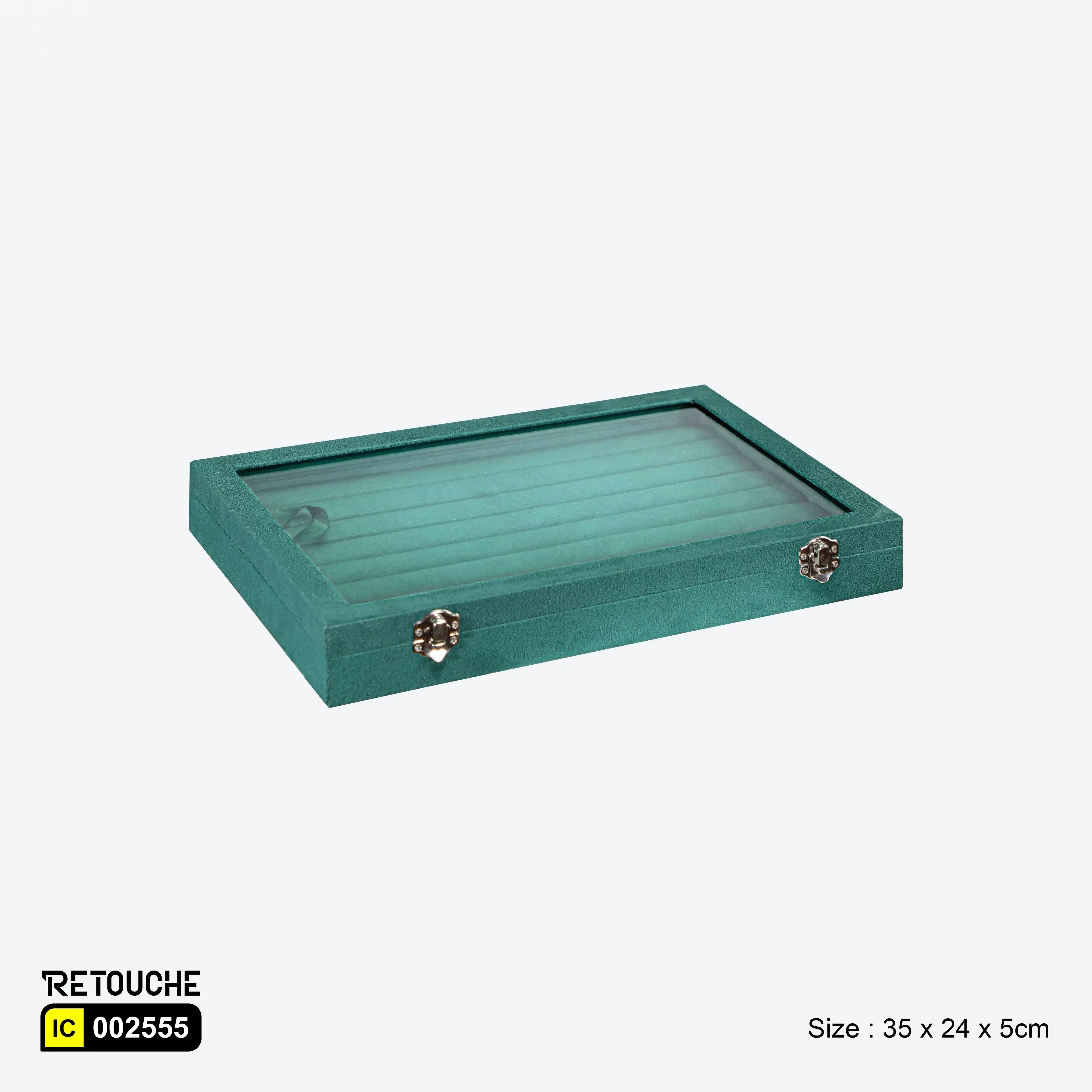 Jewelry Storage Box, Green Velvet Displays & Showcases