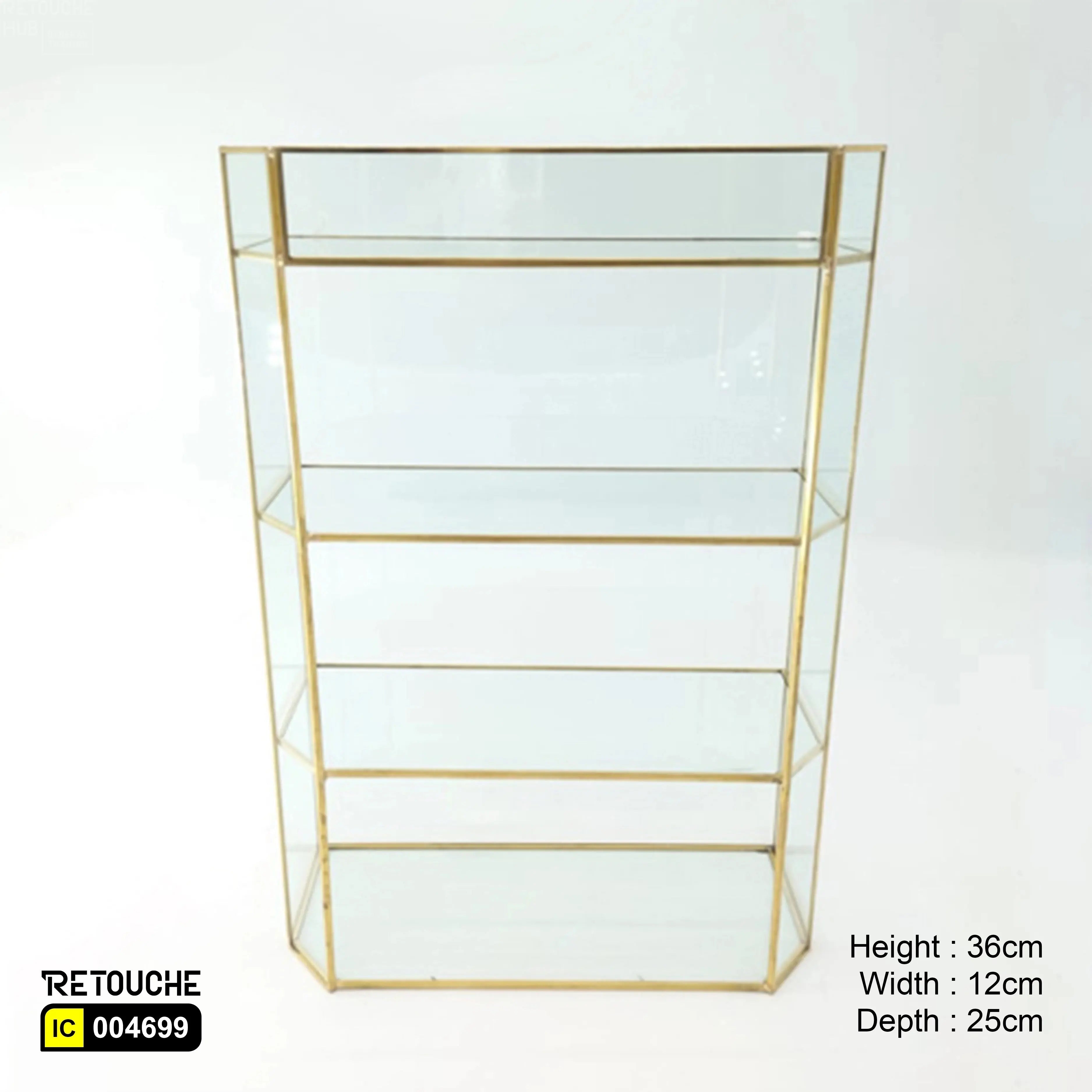 Jewlery Glass Display with Gold Frame Displays & Showcases