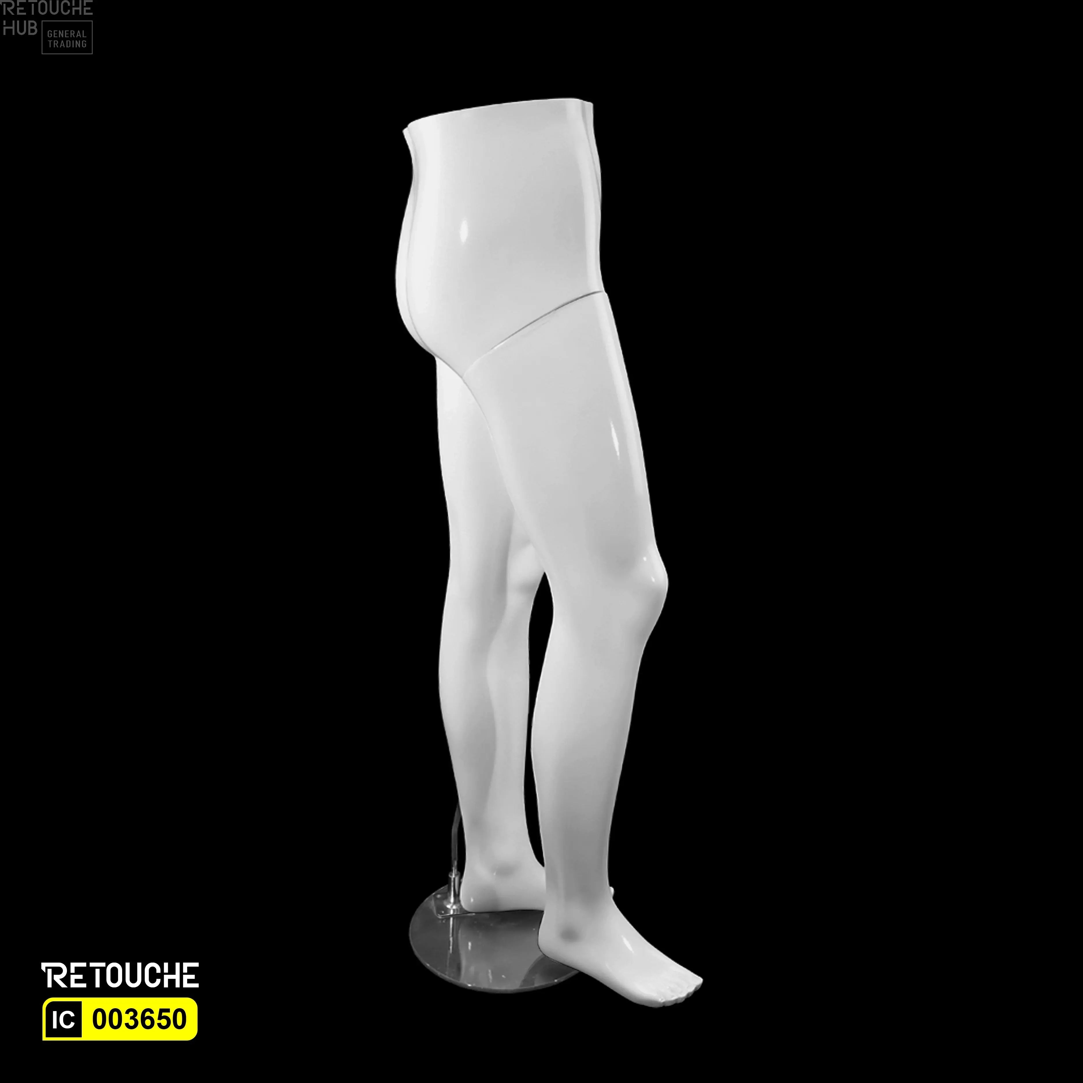 Male Legs Mannequin, Metal Base, White Color - Retouche Hub General Trading LLC®