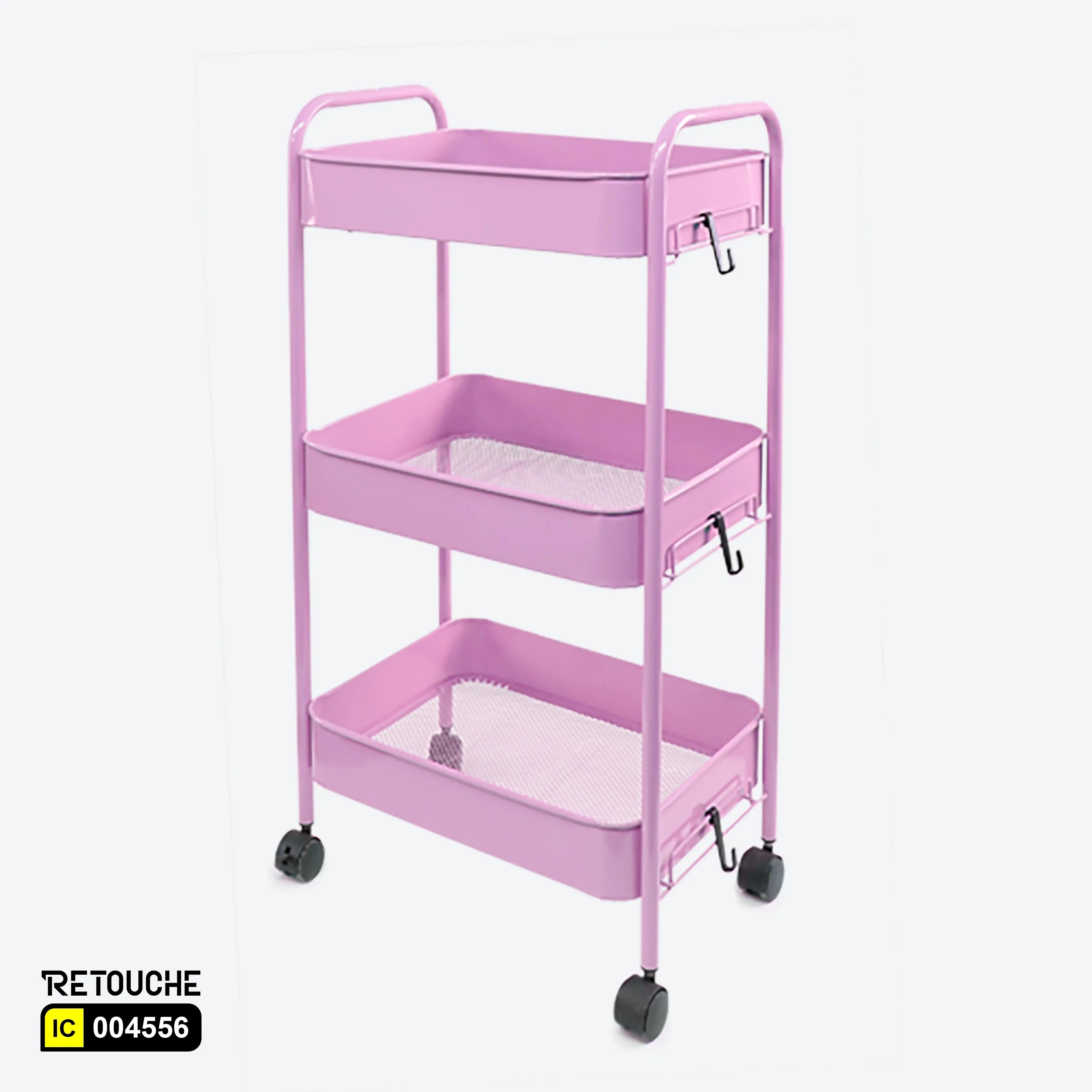 Metal Trolley, 3-Tier Containers Shelving Systems