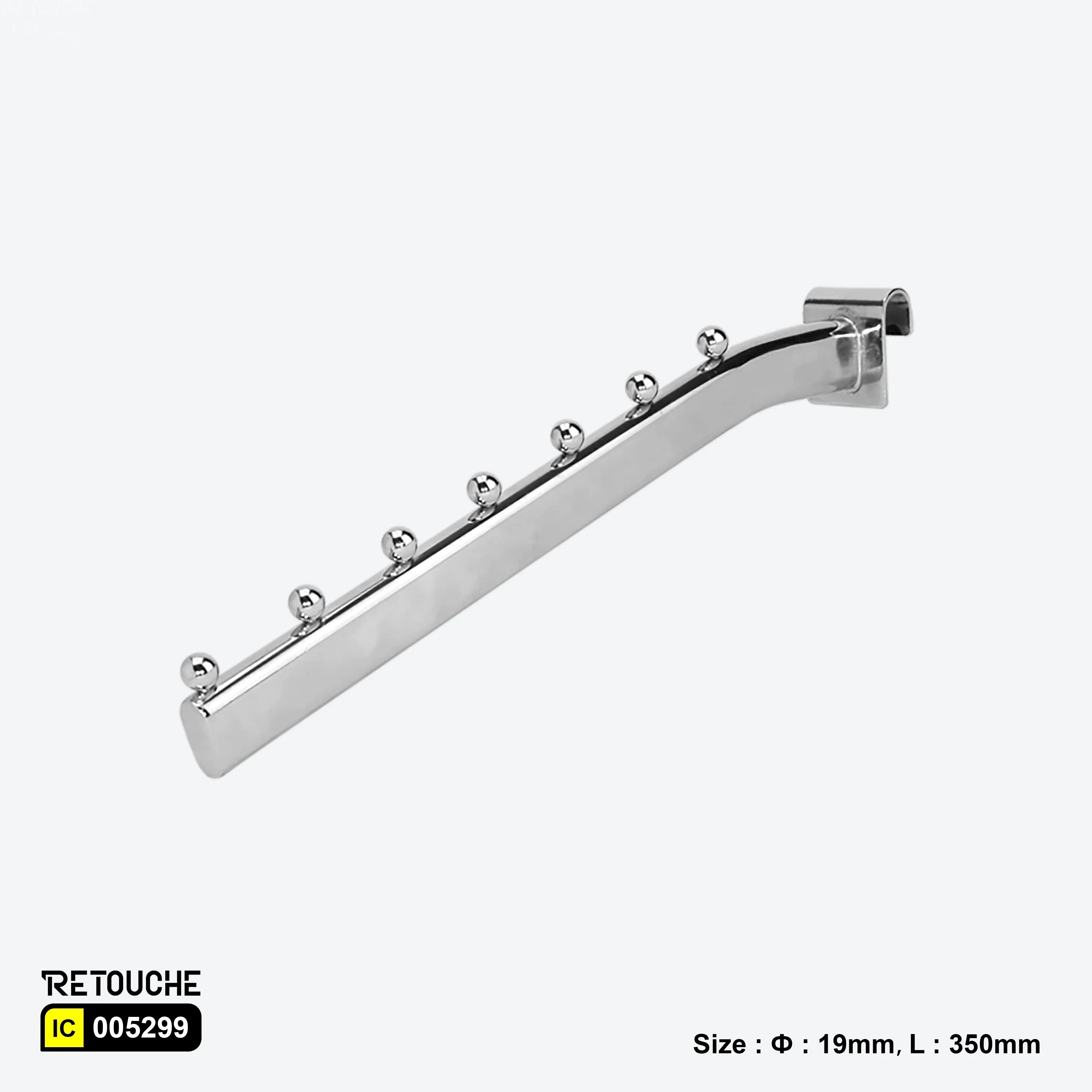 Sloped Display Hook for Oval Crossbar, with Beads, Metal Oval Tube & Accessories
