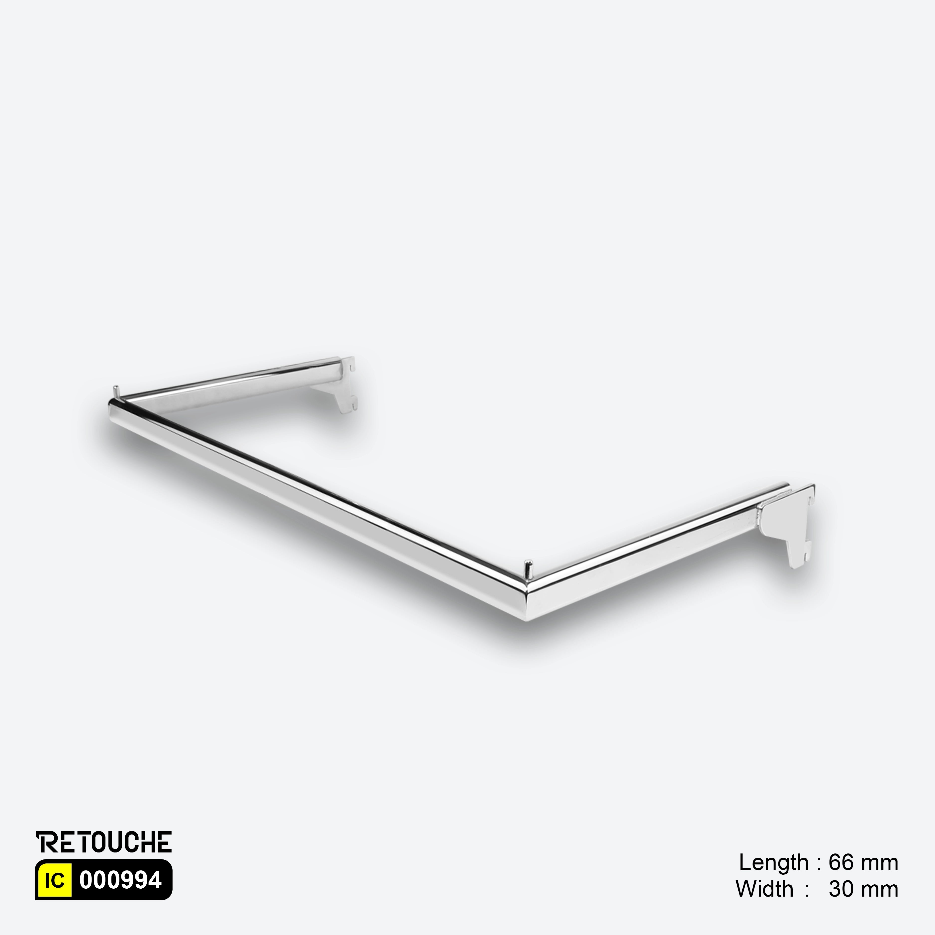 U Shaped Oval Tube Bar, Metal, Chrome (MA-152A-E)