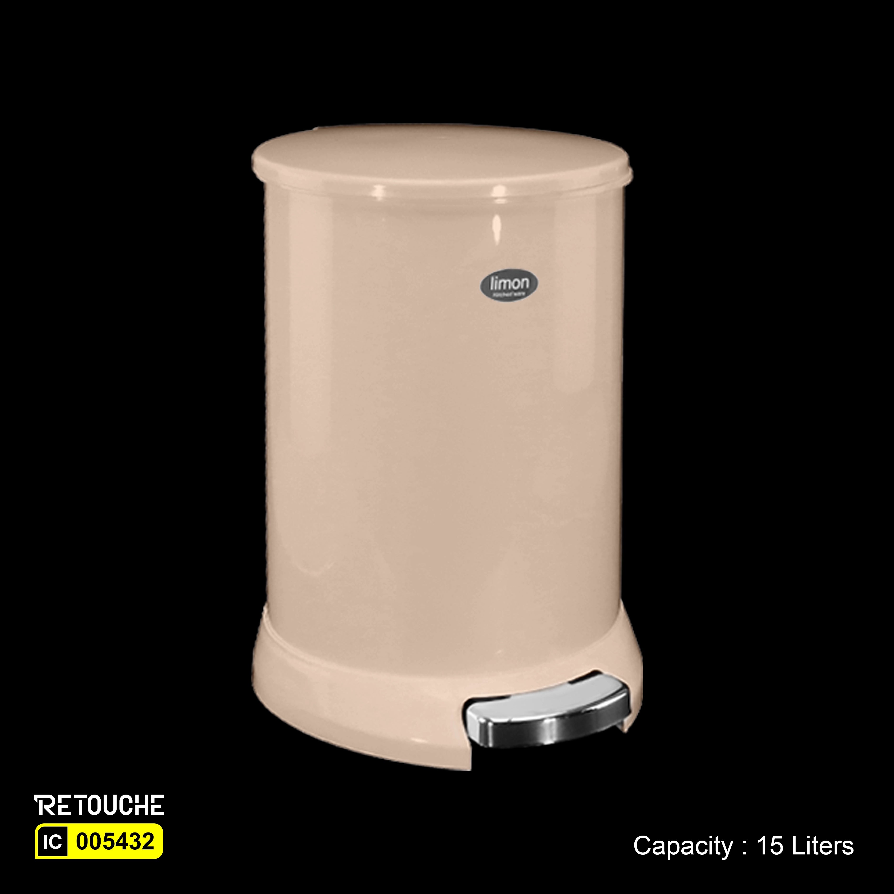 Round Dustbin, Beige color