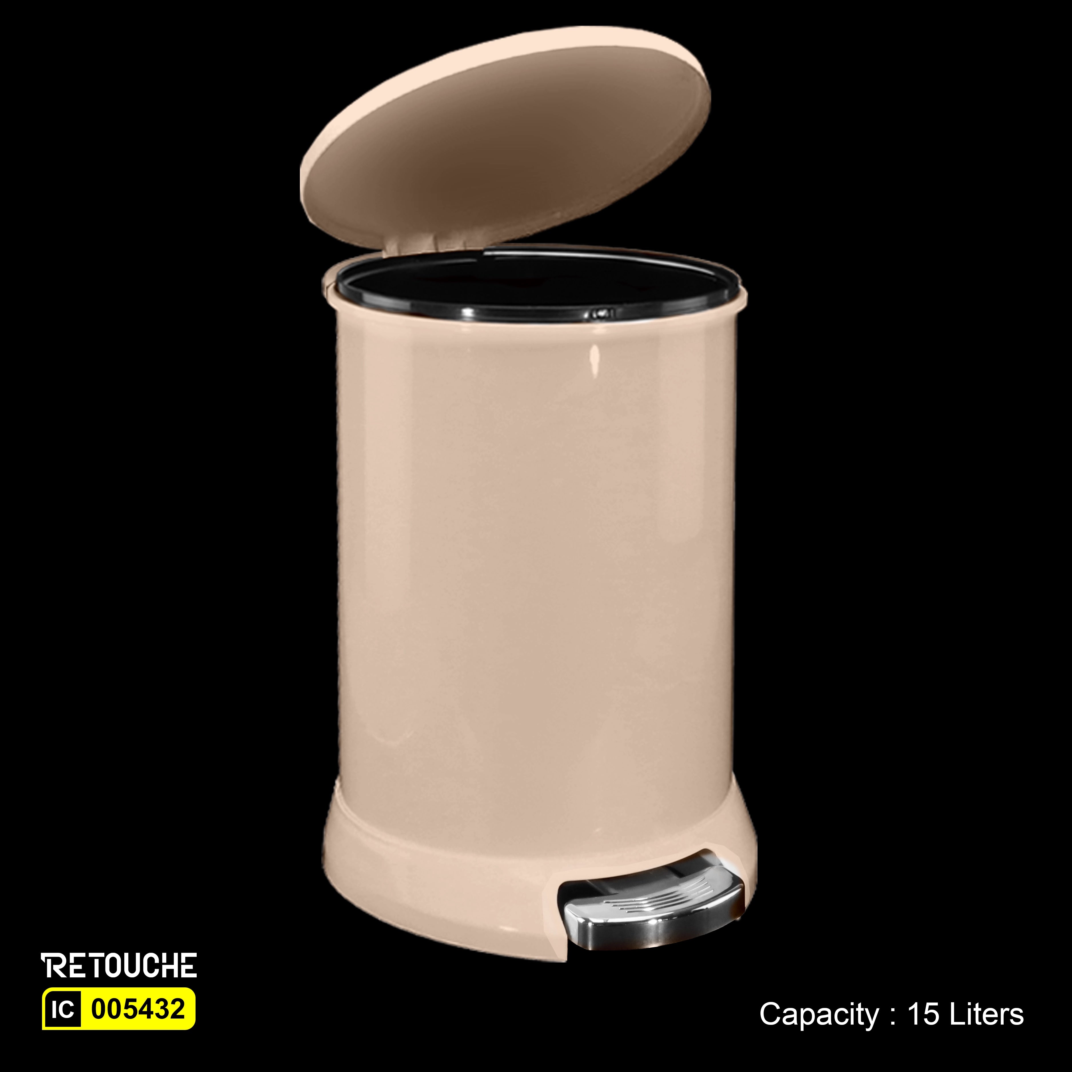 Round Dustbin, Beige color