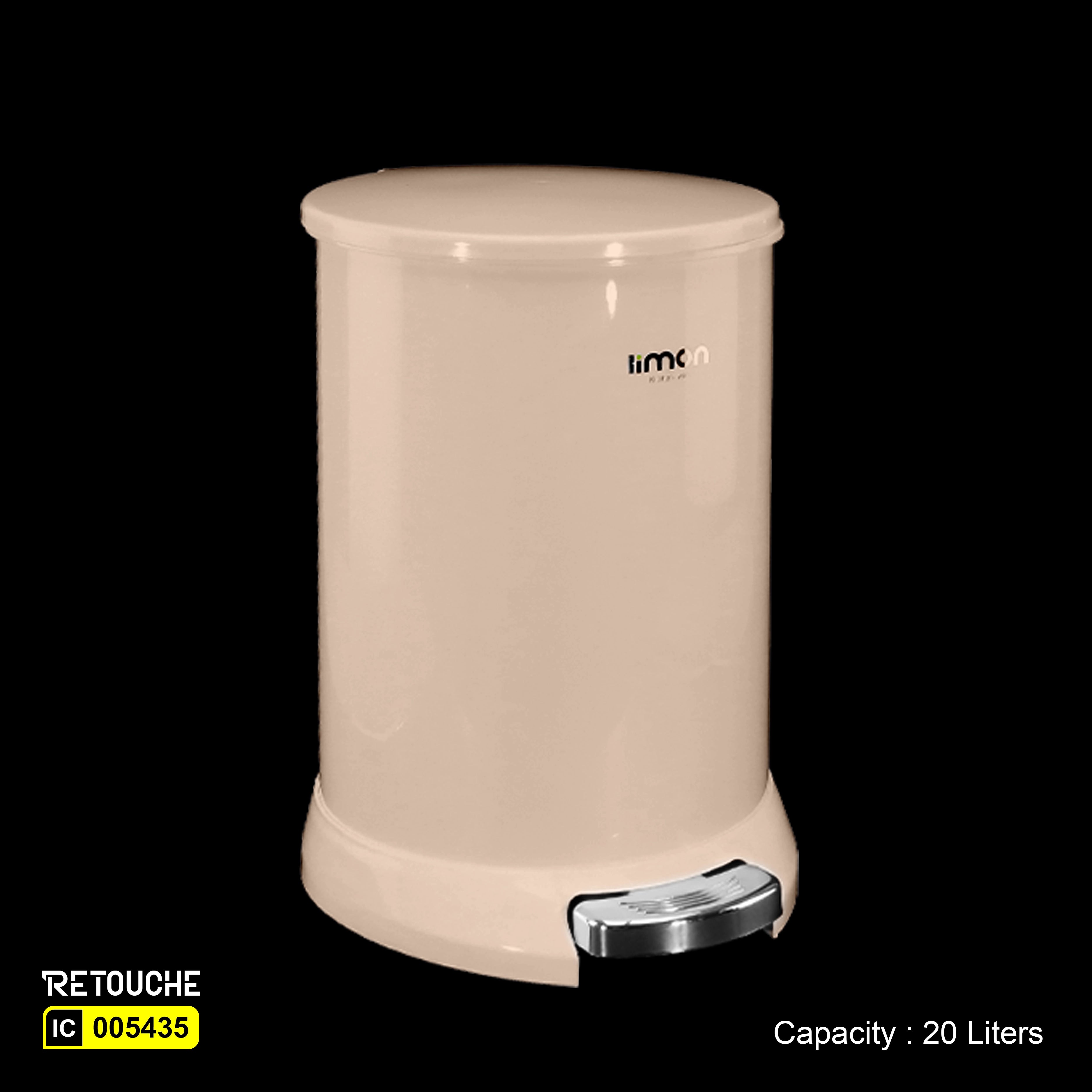 Round Dustbin, Beige color