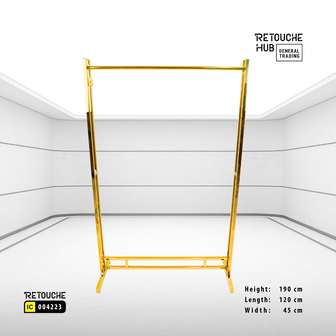 Clothes Hanging Stand | Gold Metal | Modern & Durable