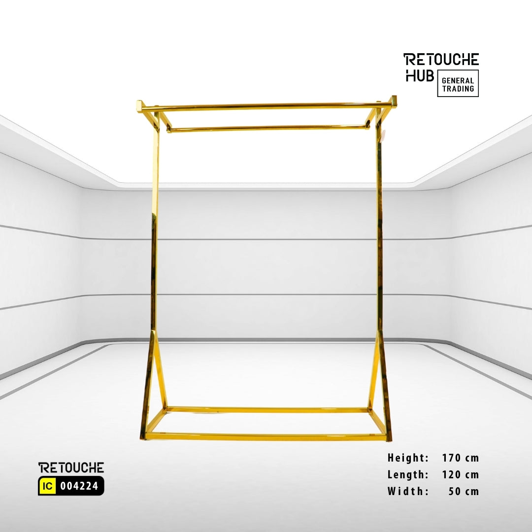 Clothes Hanging  Stand | Gold Metal | Modern & Durable
