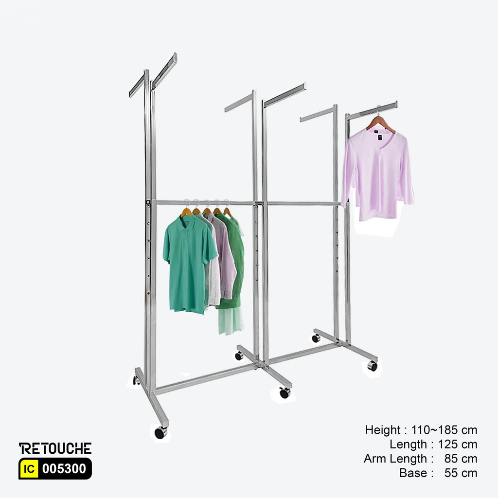 Chrome display stand, Display stand for products
Retail display stand, Modern display stand, Sturdy display stand, Chrome display rack, Exhibition display stand, Display stand for clothing, Chrome stand for accessories, Durable display stand