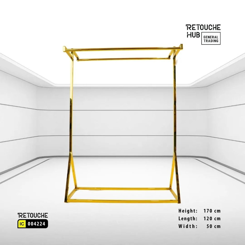 Clothes Hanging  Stand | Gold Metal | Modern & Durable Retouche Hub General Trading L.L.C