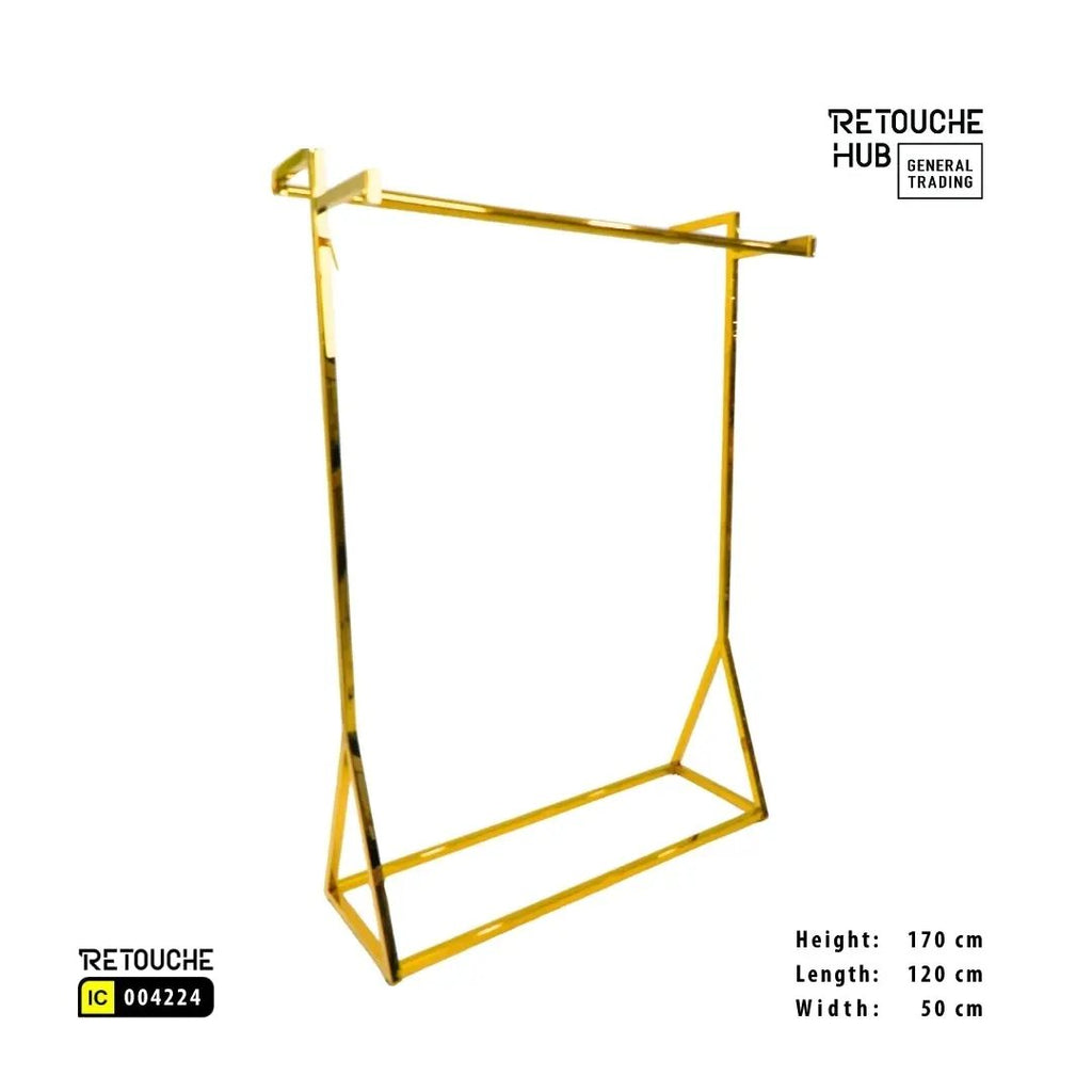 Clothes Hanging  Stand | Gold Metal | Modern & Durable Retouche Hub General Trading L.L.C