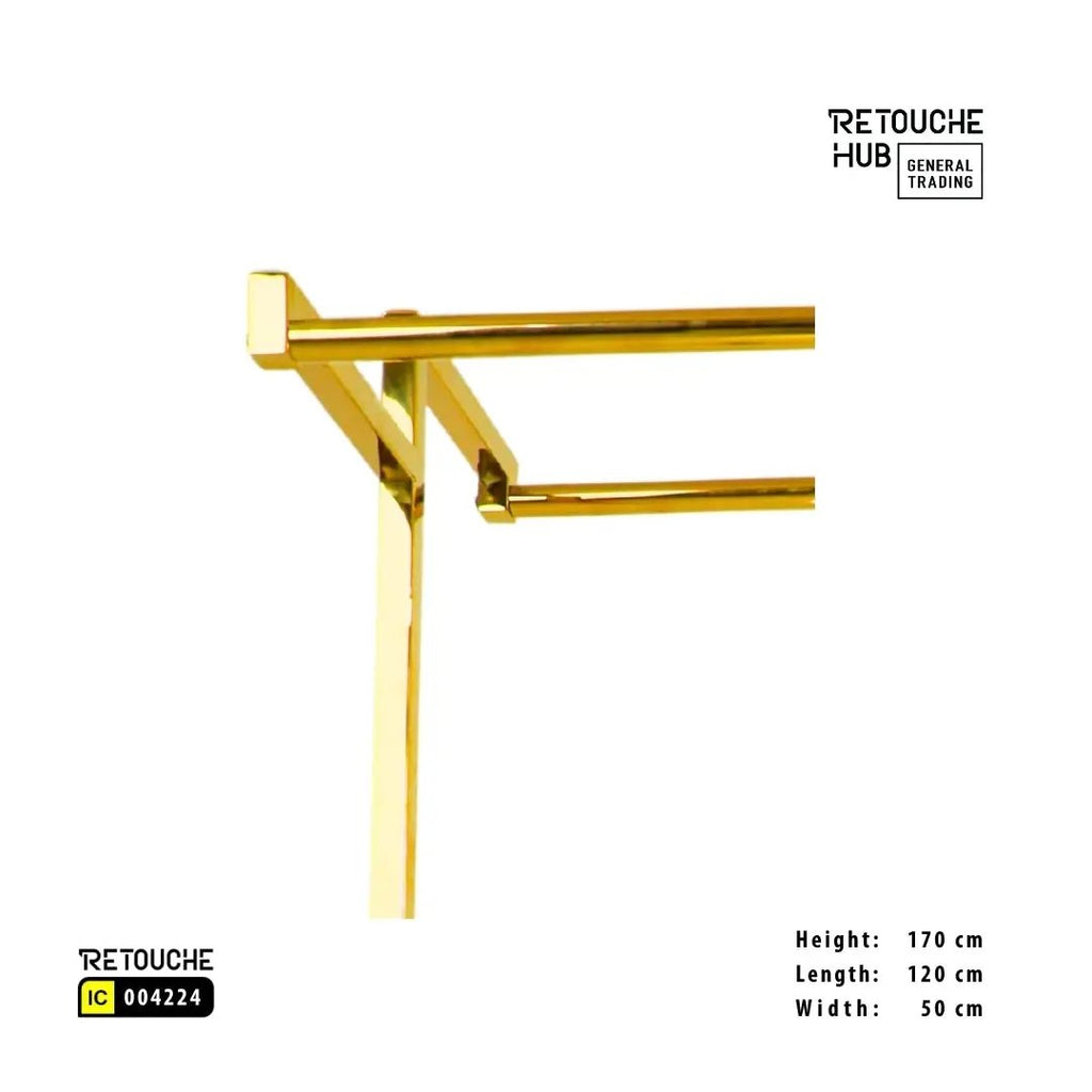 Clothes Hanging  Stand | Gold Metal | Modern & Durable Retouche Hub General Trading L.L.C